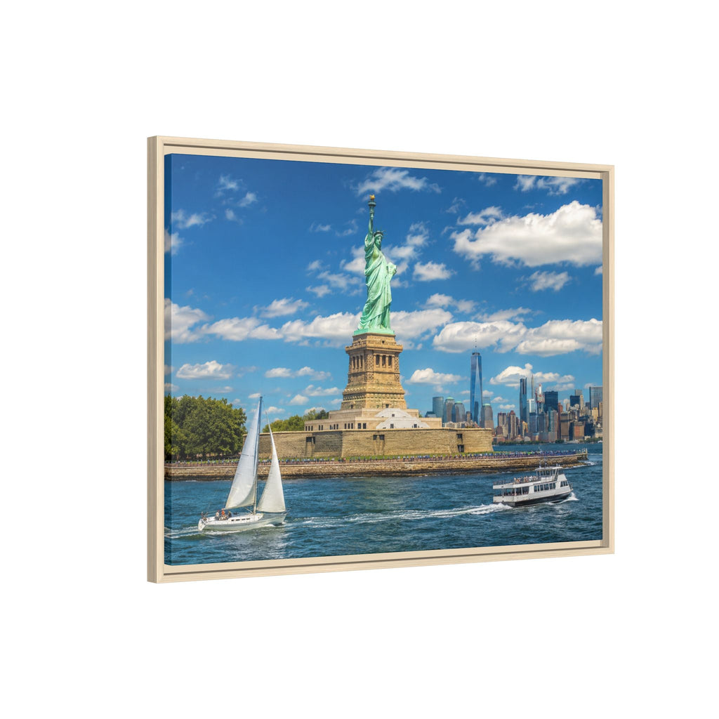 Statue of Liberty Matte Framed Canvas Print — New York City Landmark Wall Art
