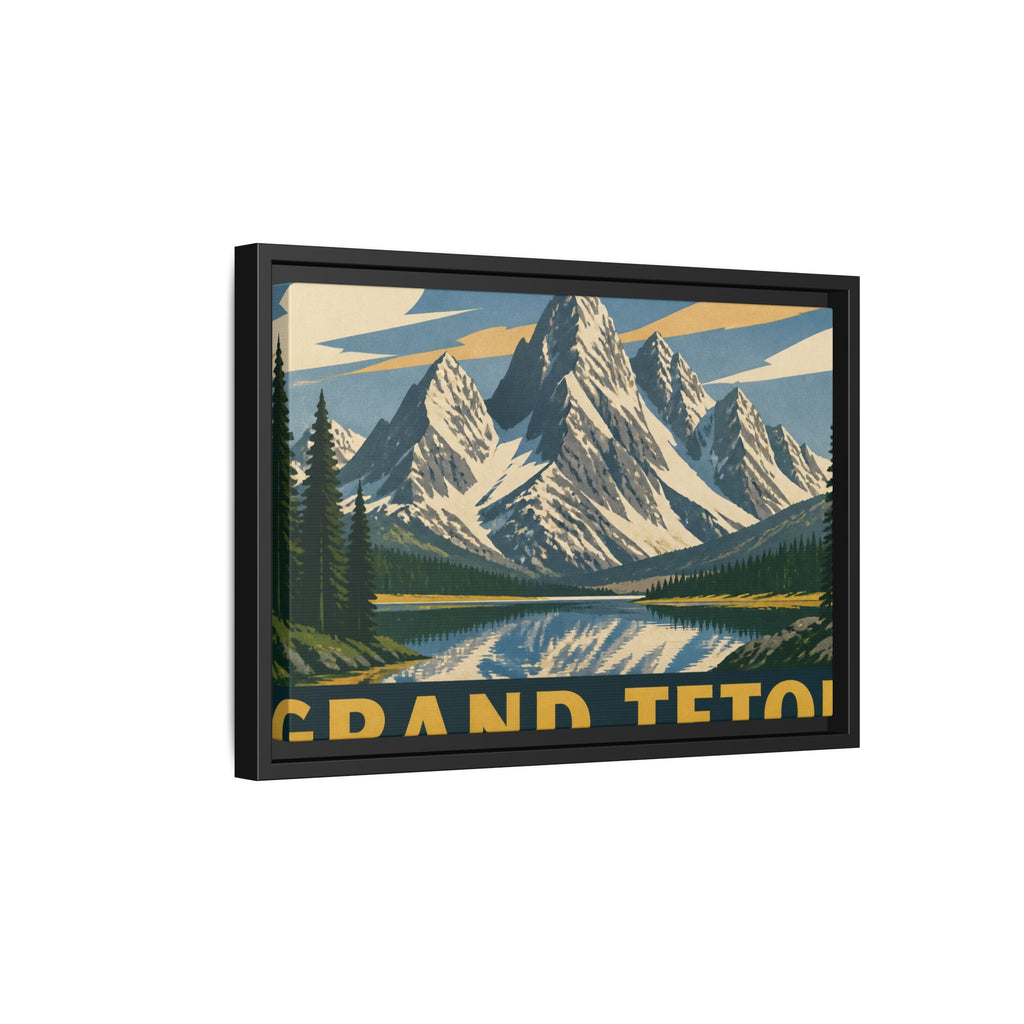 Grand Teton Vintage Travel Poster Canvas Wall Art Print Ready to Hang