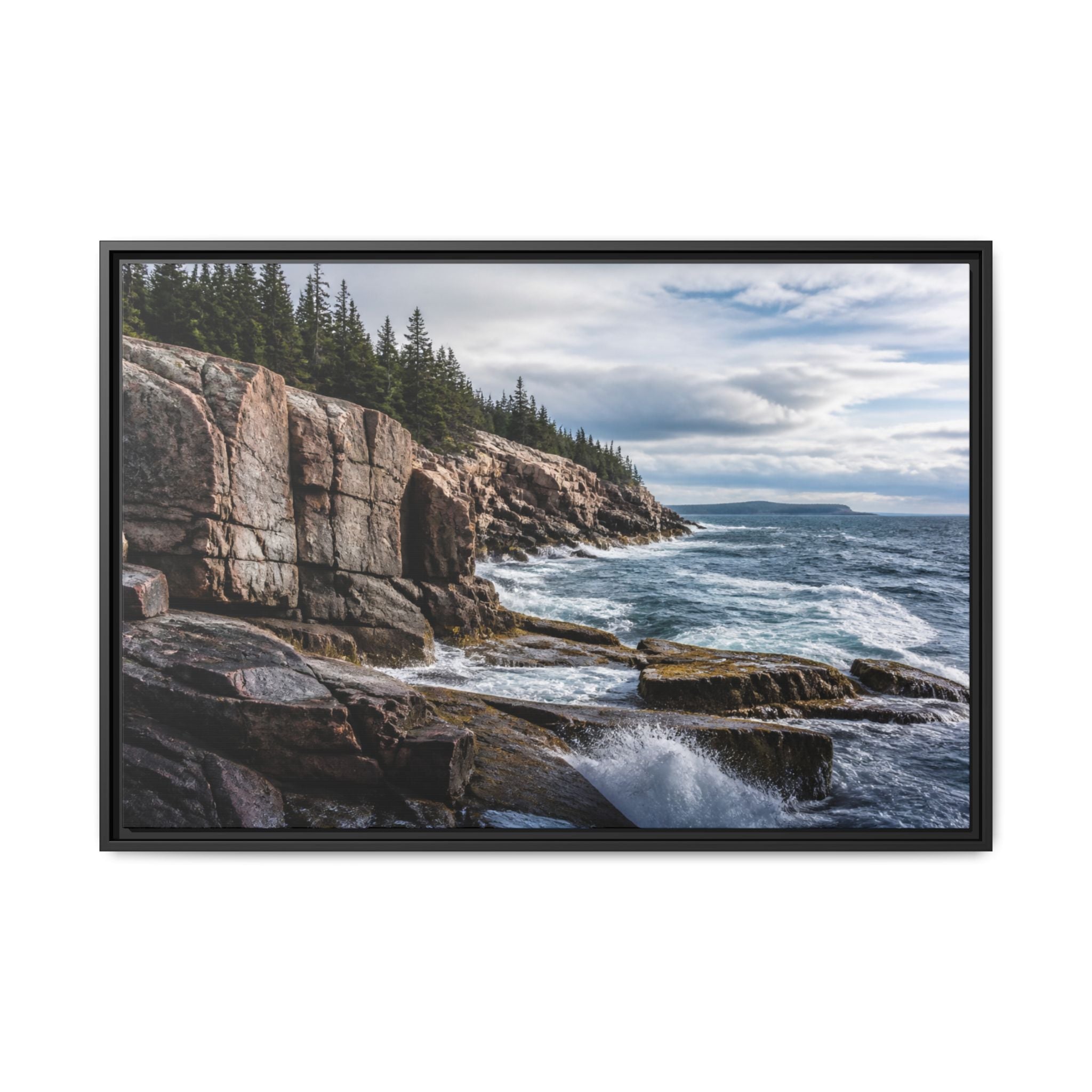 Acadia Shore Waves Canvas Wall Art Print Ready to Hang