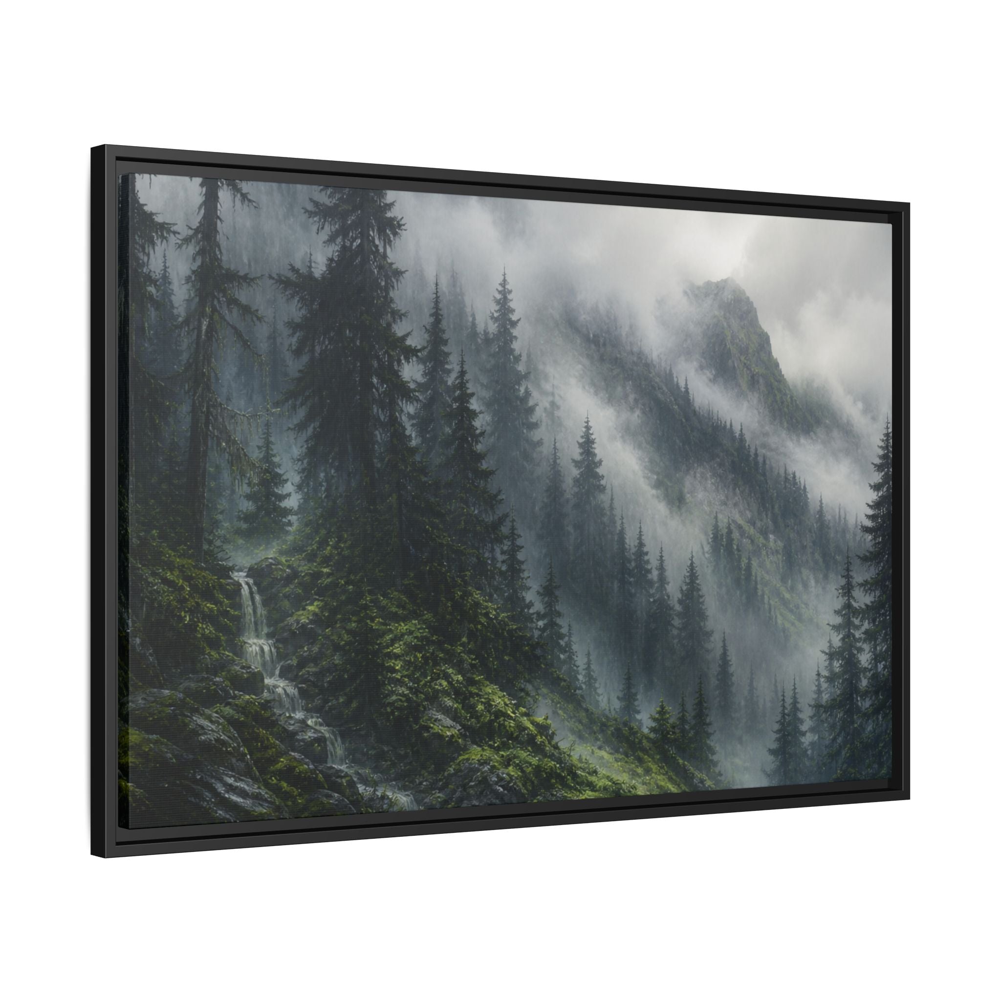 Cascades Fog Forest Canvas Wall Art Print Ready to Hang