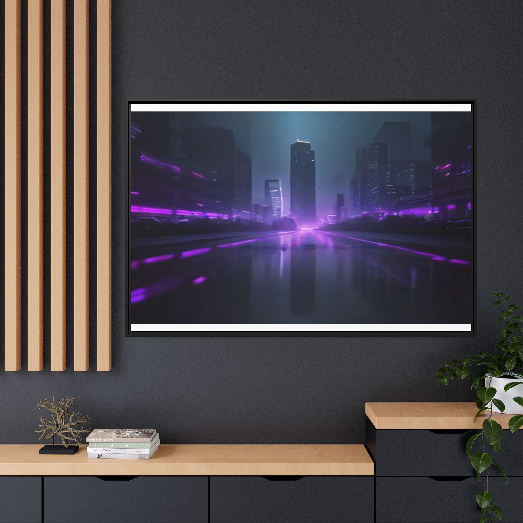 Los Angeles Night Canvas Wall Art Print Ready to Hang