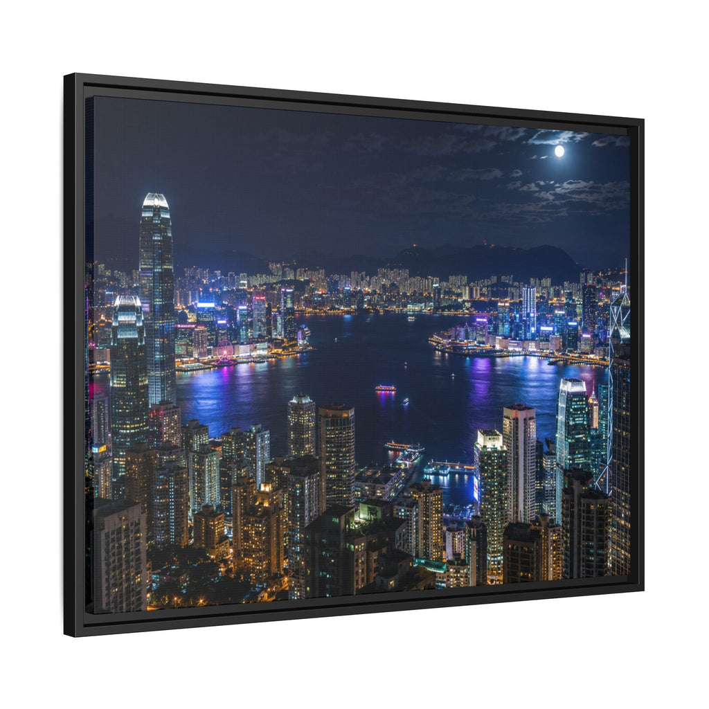 Hong Kong Night City Skape — Nighttime Harbor Skyline - stunning image