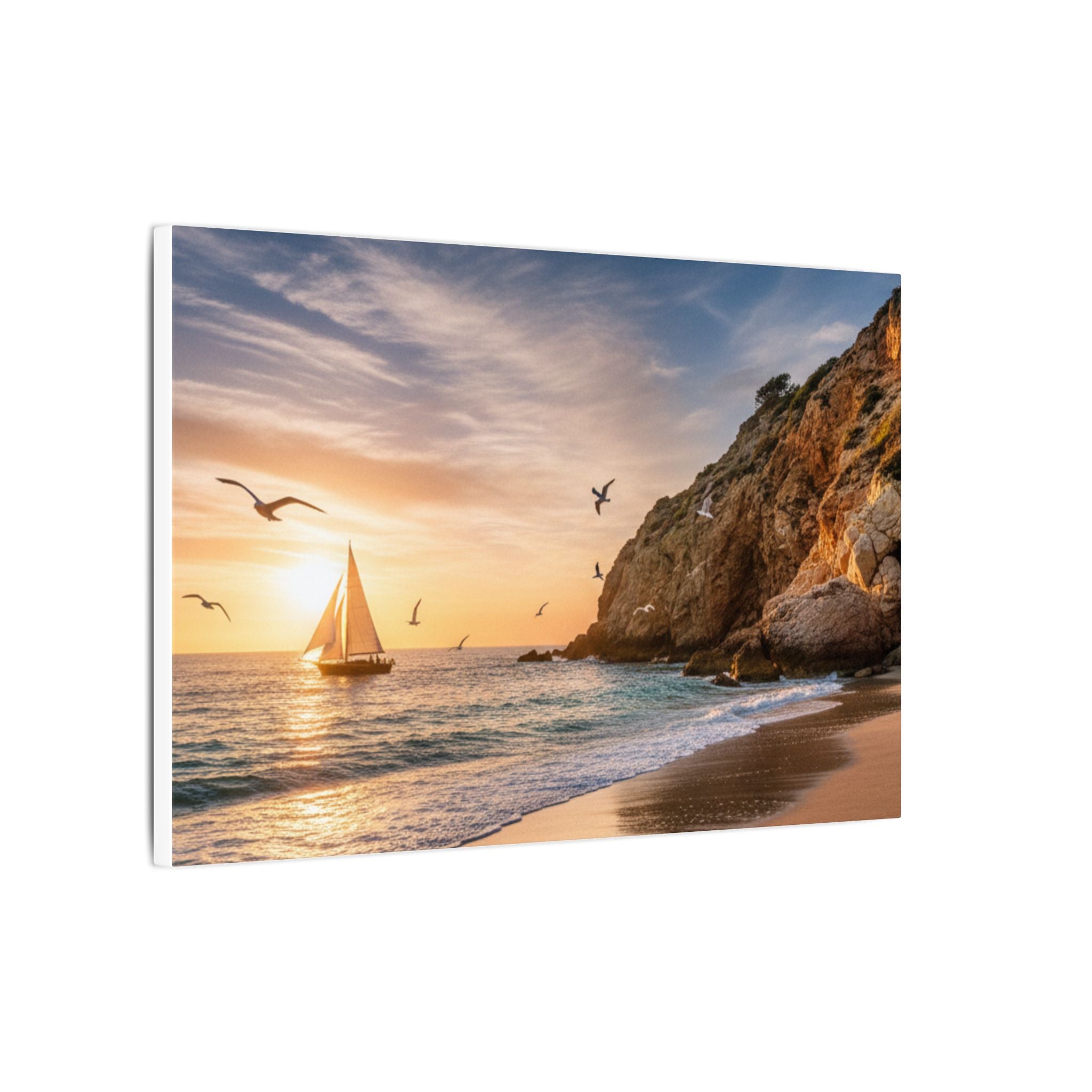 Seaside Sunset Sail Canvas