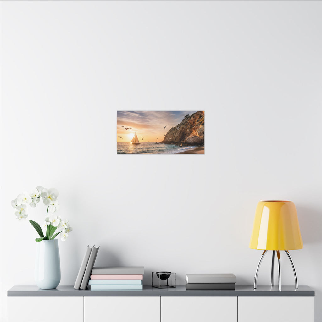 Seaside Sunset Sail Canvas