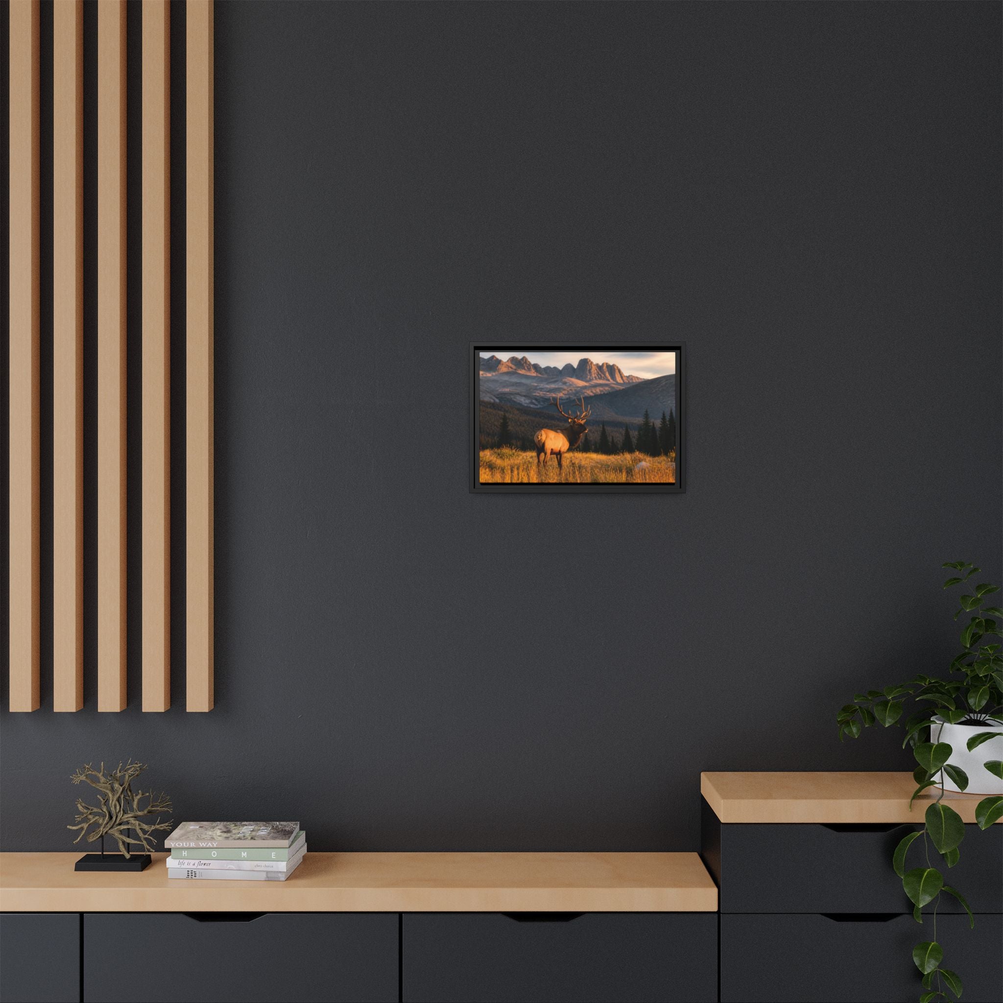 Elk Golden Hour Canvas Wall Art Print Ready to Hang