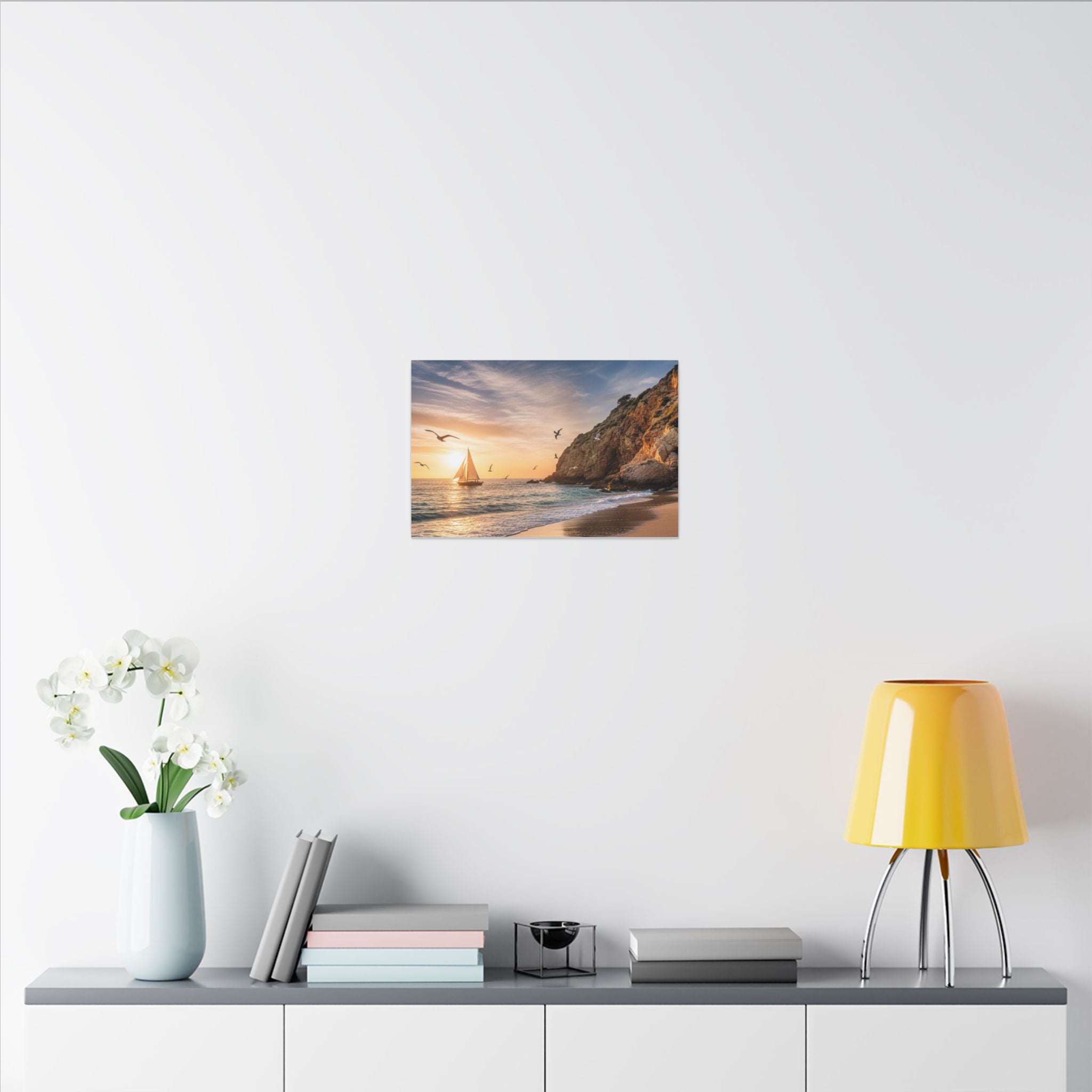 Seaside Sunset Sail Canvas