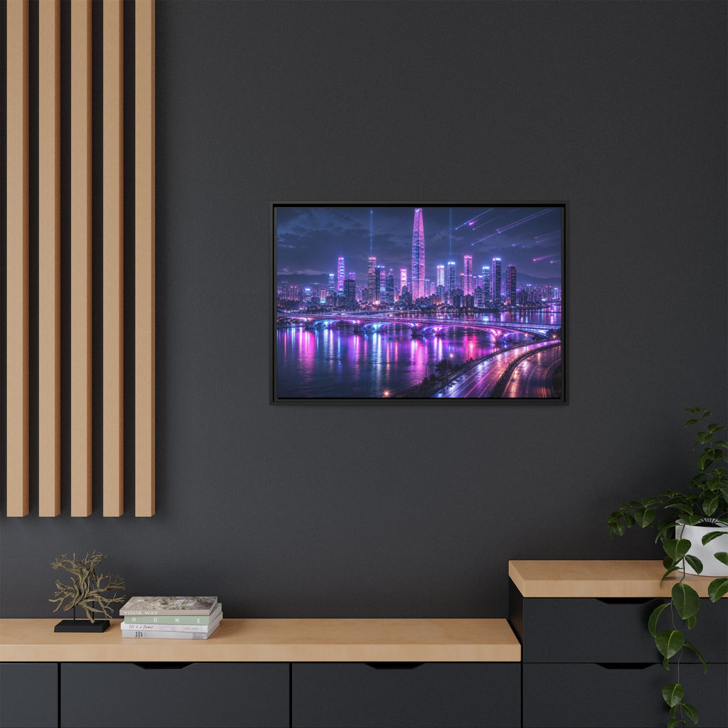 Seoul Night Skyline Canvas Wall Art Print Ready to Hang