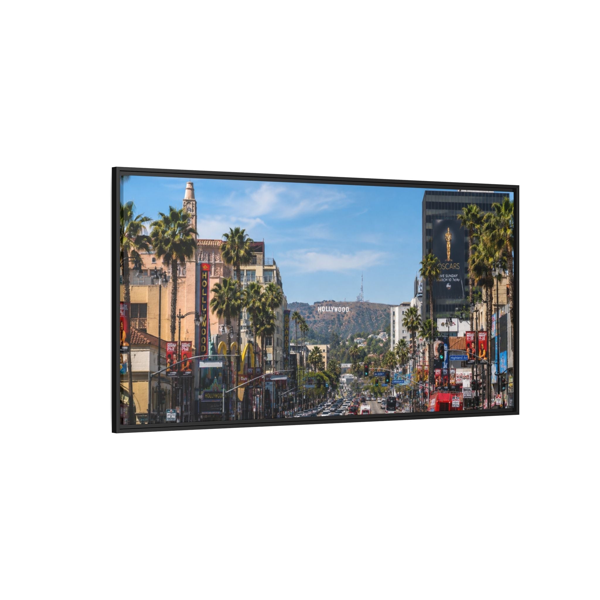 Hollywood Boulevard Matte Canvas Print — Framed Wall Art