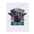 Arctic Fleece Blanket — "America Is Back Baby" Patriotic Trump Design