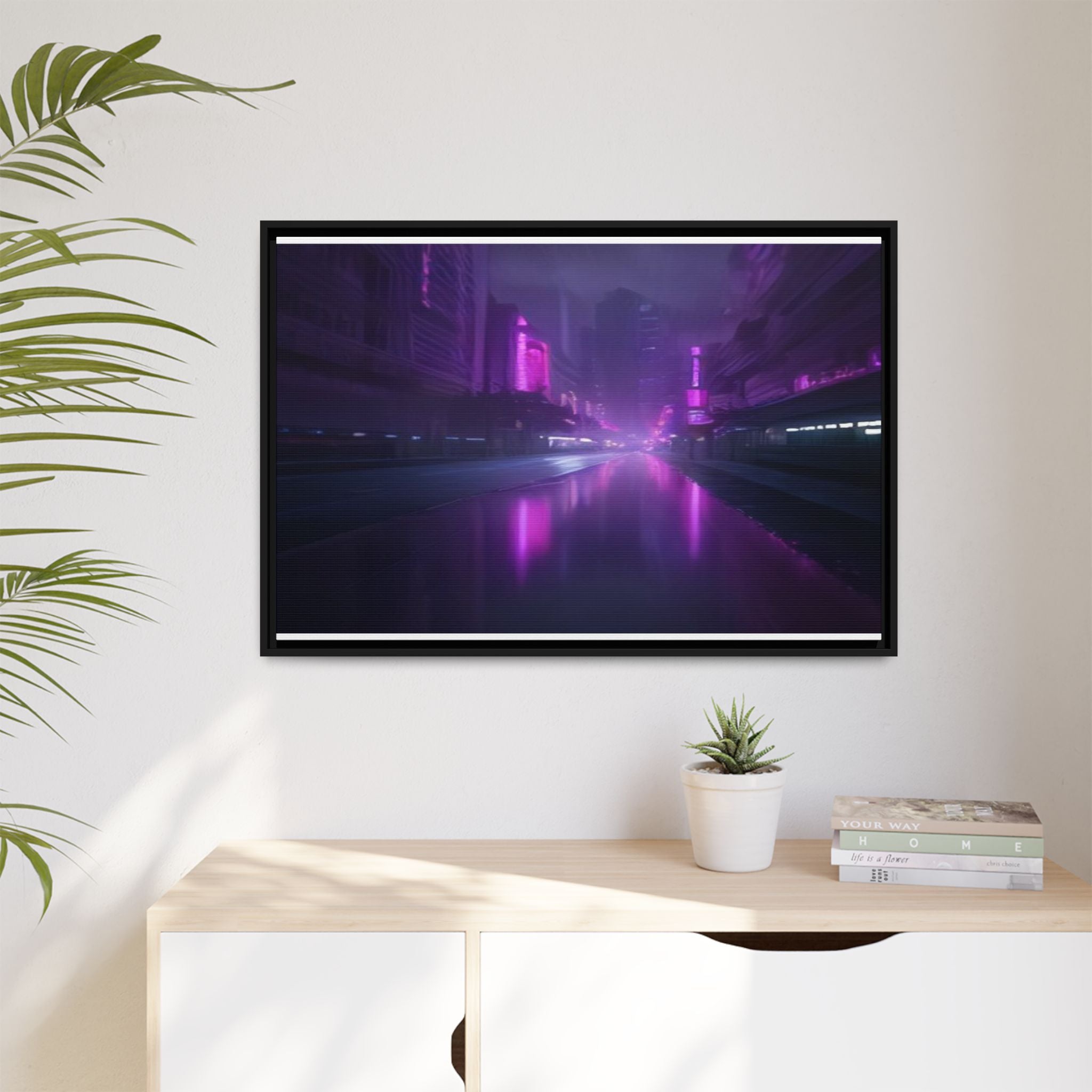 Las Vegas Neon Night Canvas Wall Art Print Ready to Hang