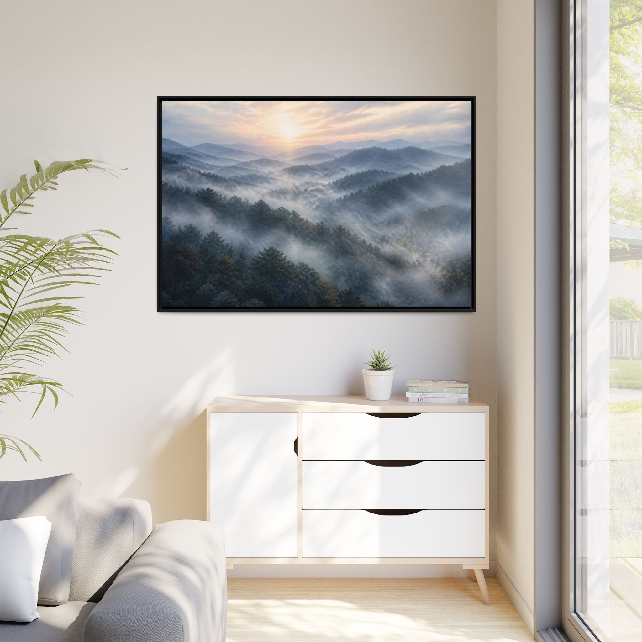 Smoky Mountains Mist Canvas Wall Art Print Ready to Hang