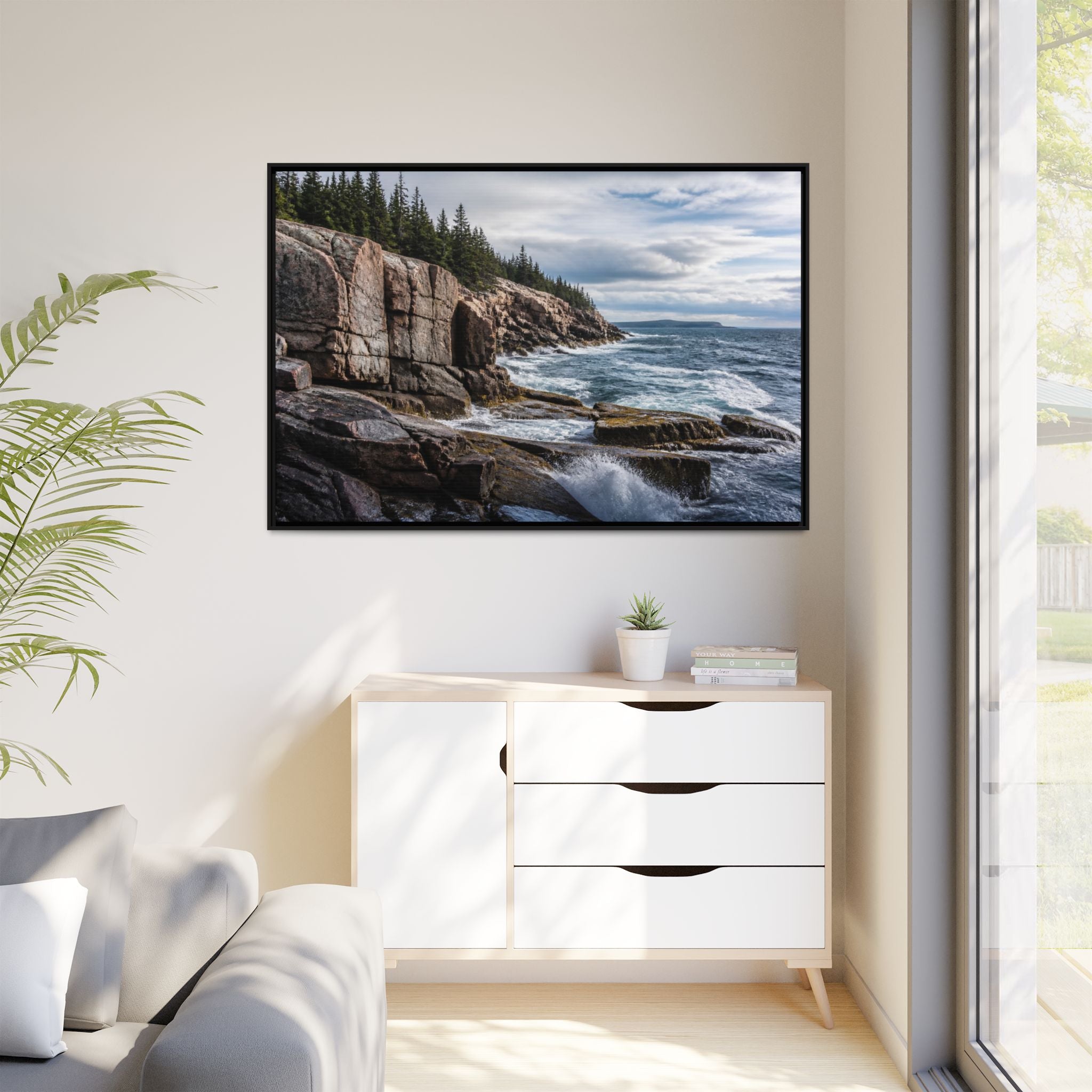 Acadia Shore Waves Canvas Wall Art Print Ready to Hang