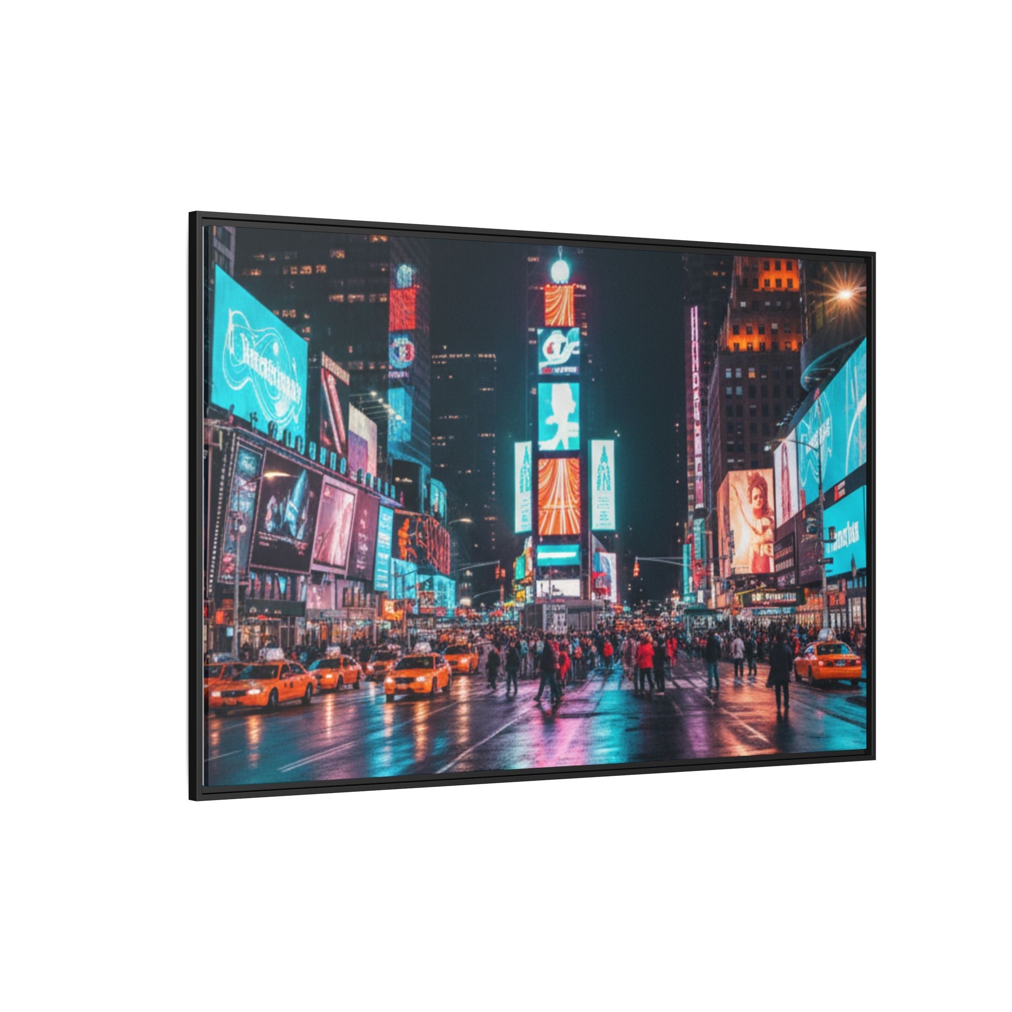 New york / Japan Nightskape Cityskape Framed Canvas Art - Stunning
