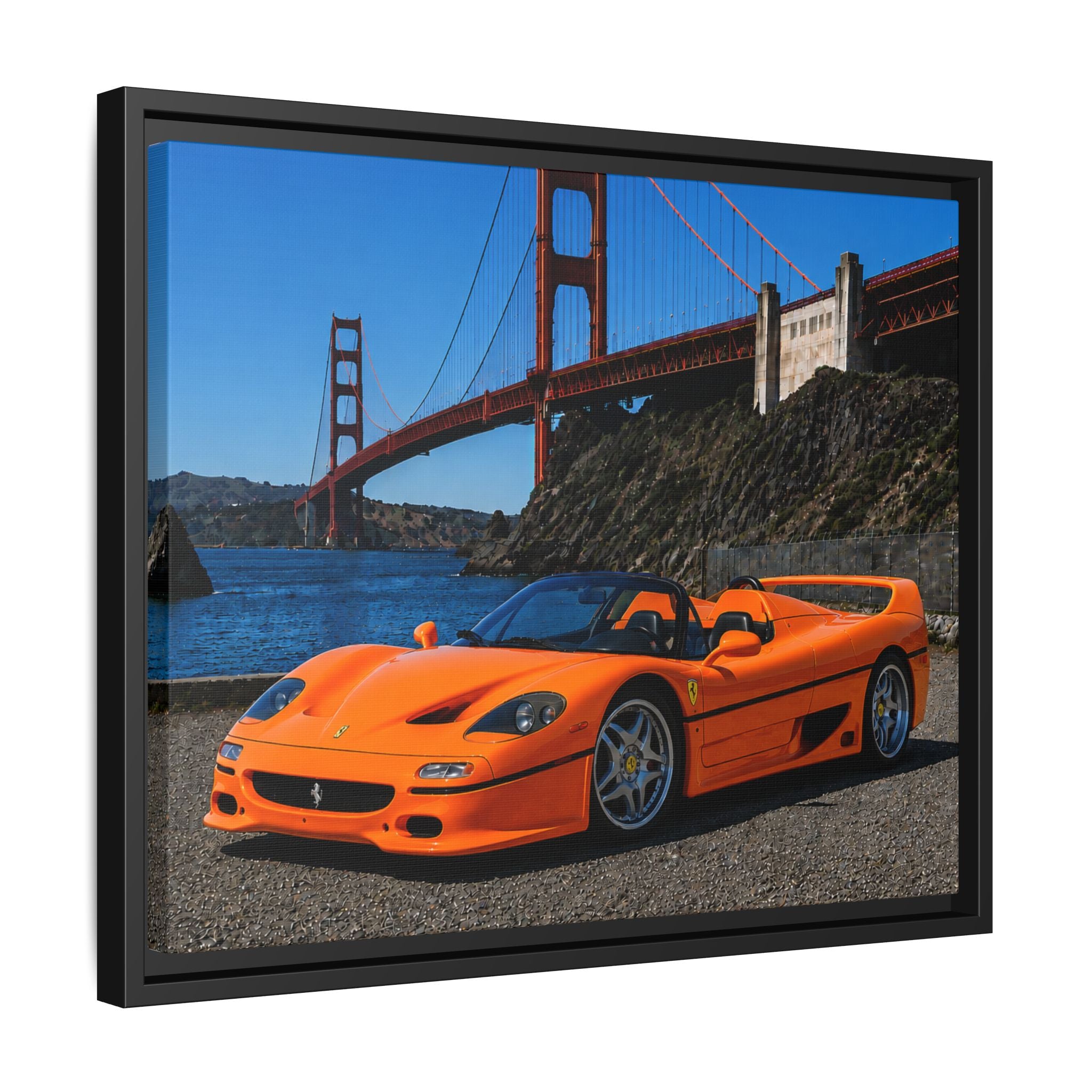 Ferrari F50 1995 - Golden Gate Bridge - Framed Canvas Print - Stunning