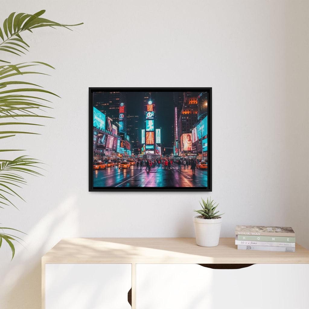 New york / Japan Nightskape Cityskape Framed Canvas Art - Stunning