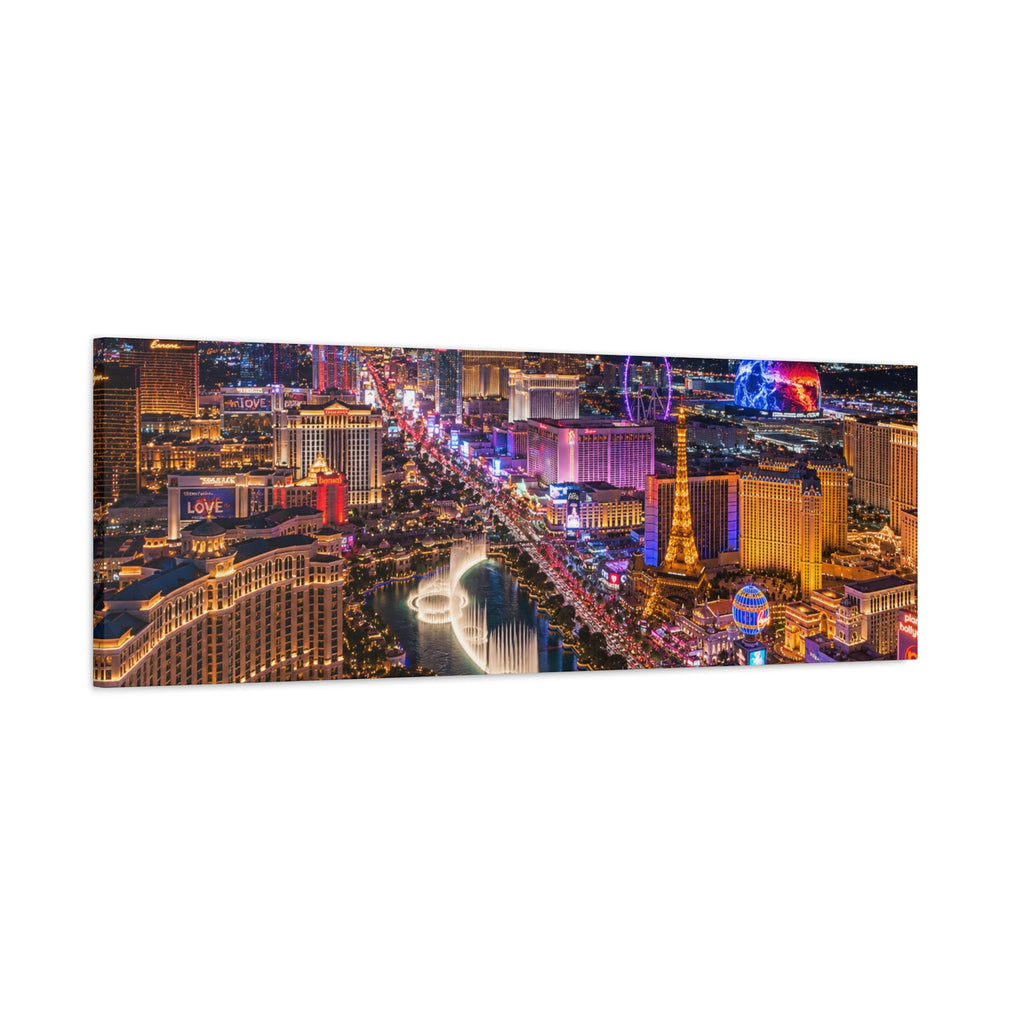 Las Vegas Strip Nightscape Matte Canvas Print — Stunning Vibrant Art