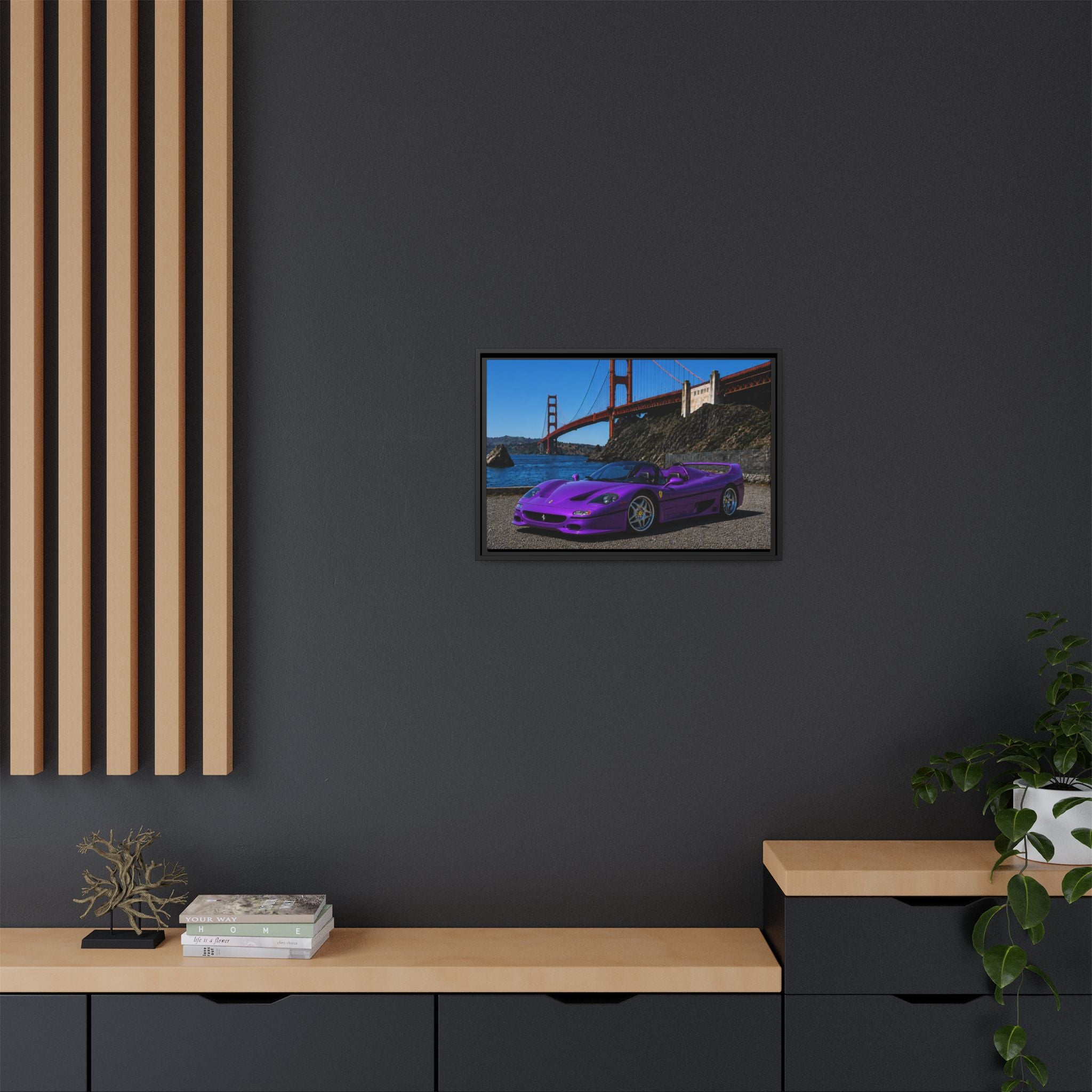 Ferrari F50 1995 — Stunning Canvas Print - At Golden Gate Bridge