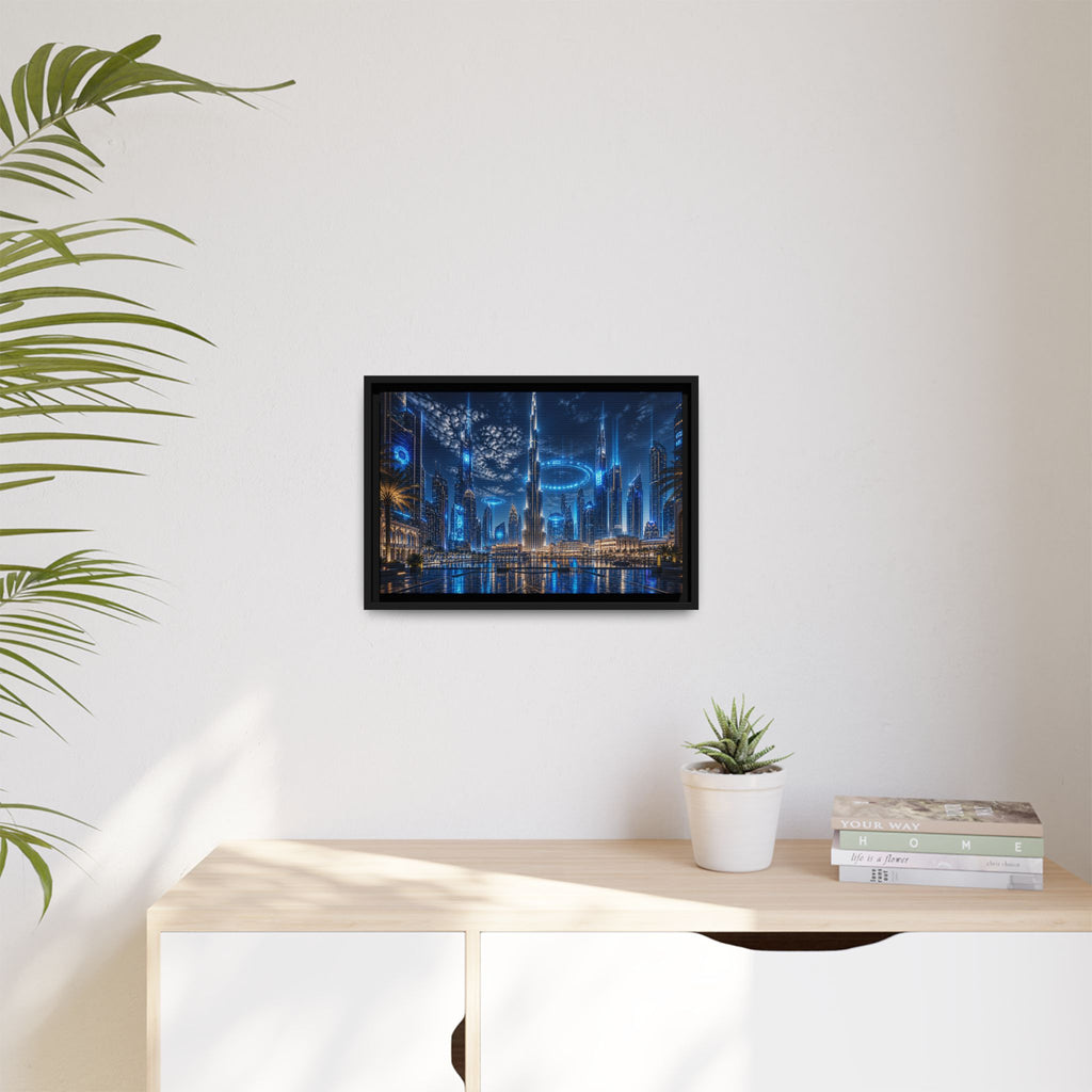 Dubai Night Skyline Canvas Wall Art Print Ready to Hang