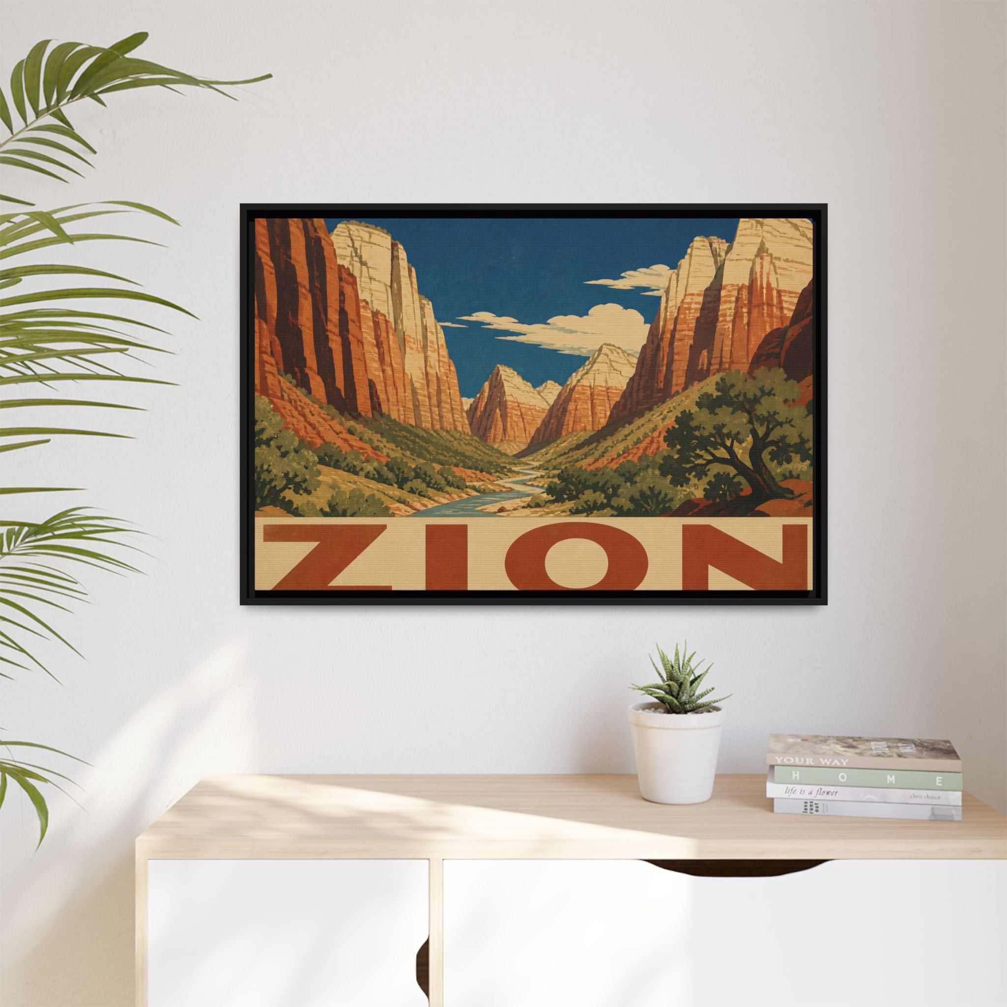 Zion Vintage Travel Poster Canvas Wall Art Print Ready to Hang