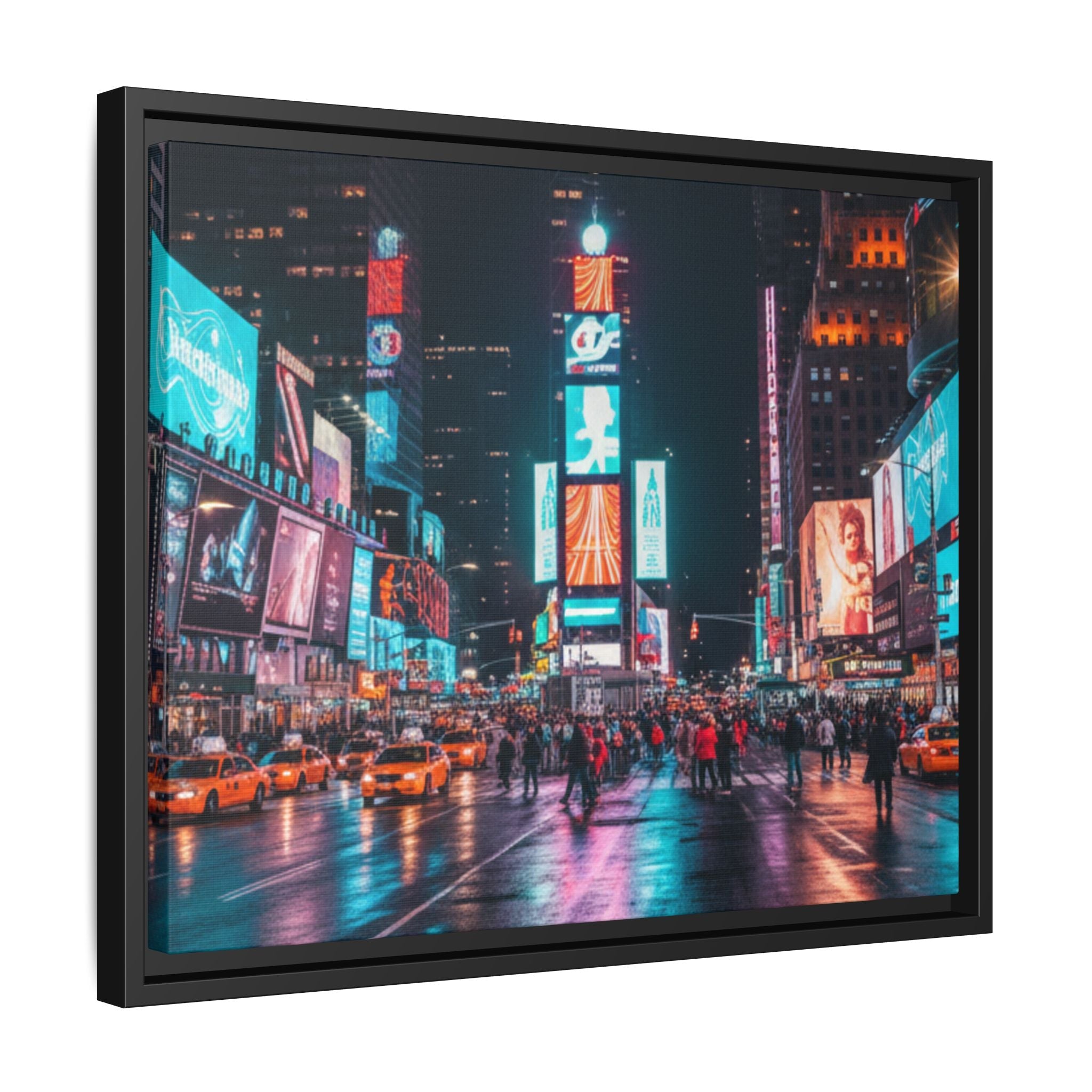 New york / Japan Nightskape Cityskape Framed Canvas Art - Stunning