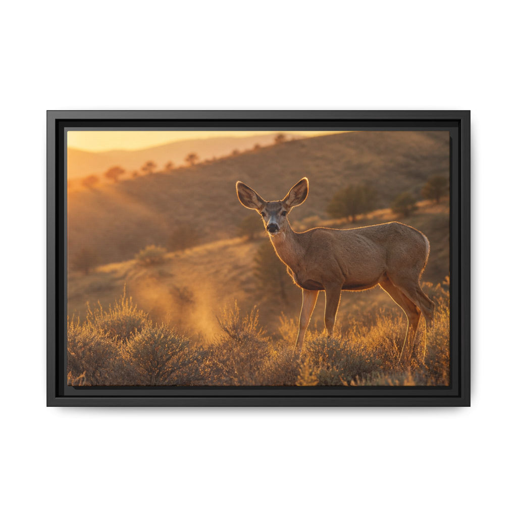 Mule Deer Golden Hour Canvas Wall Art Print Ready to Hang