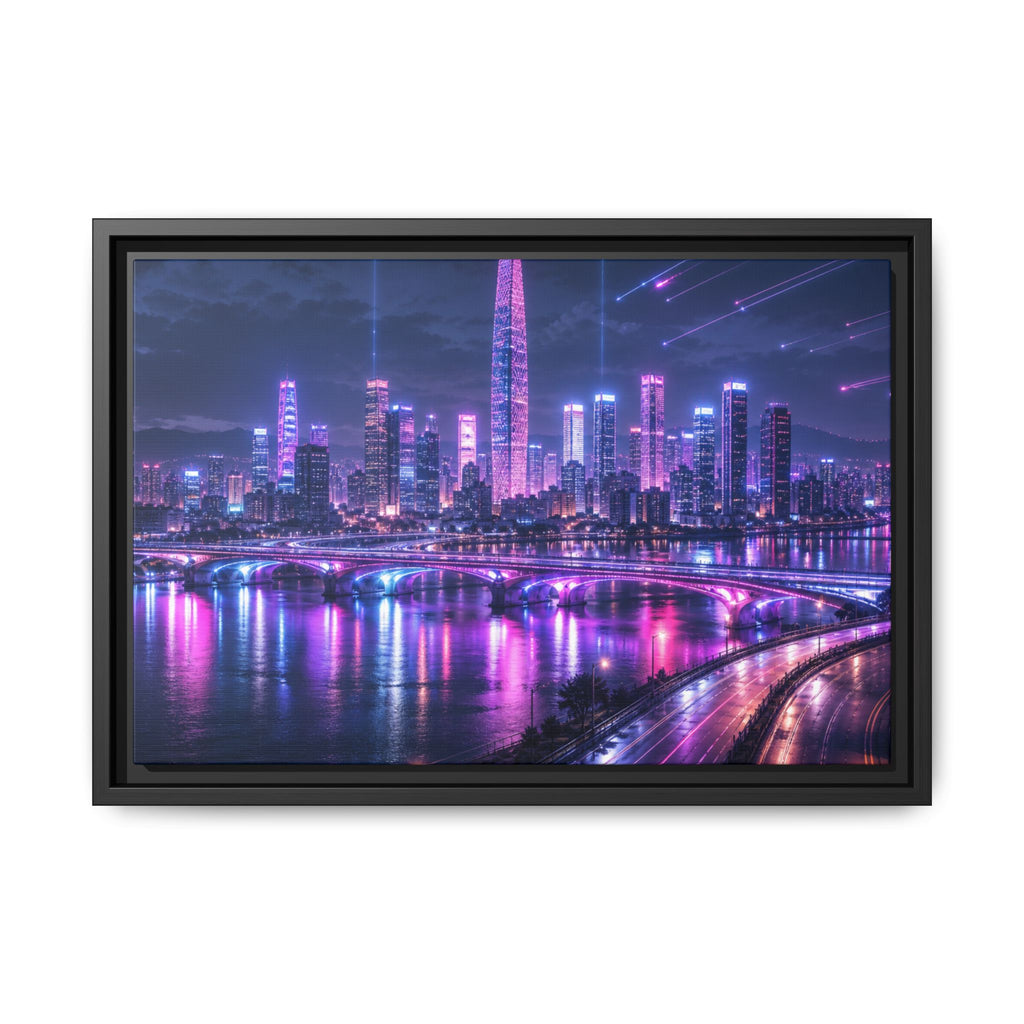 Seoul Night Skyline Canvas Wall Art Print Ready to Hang
