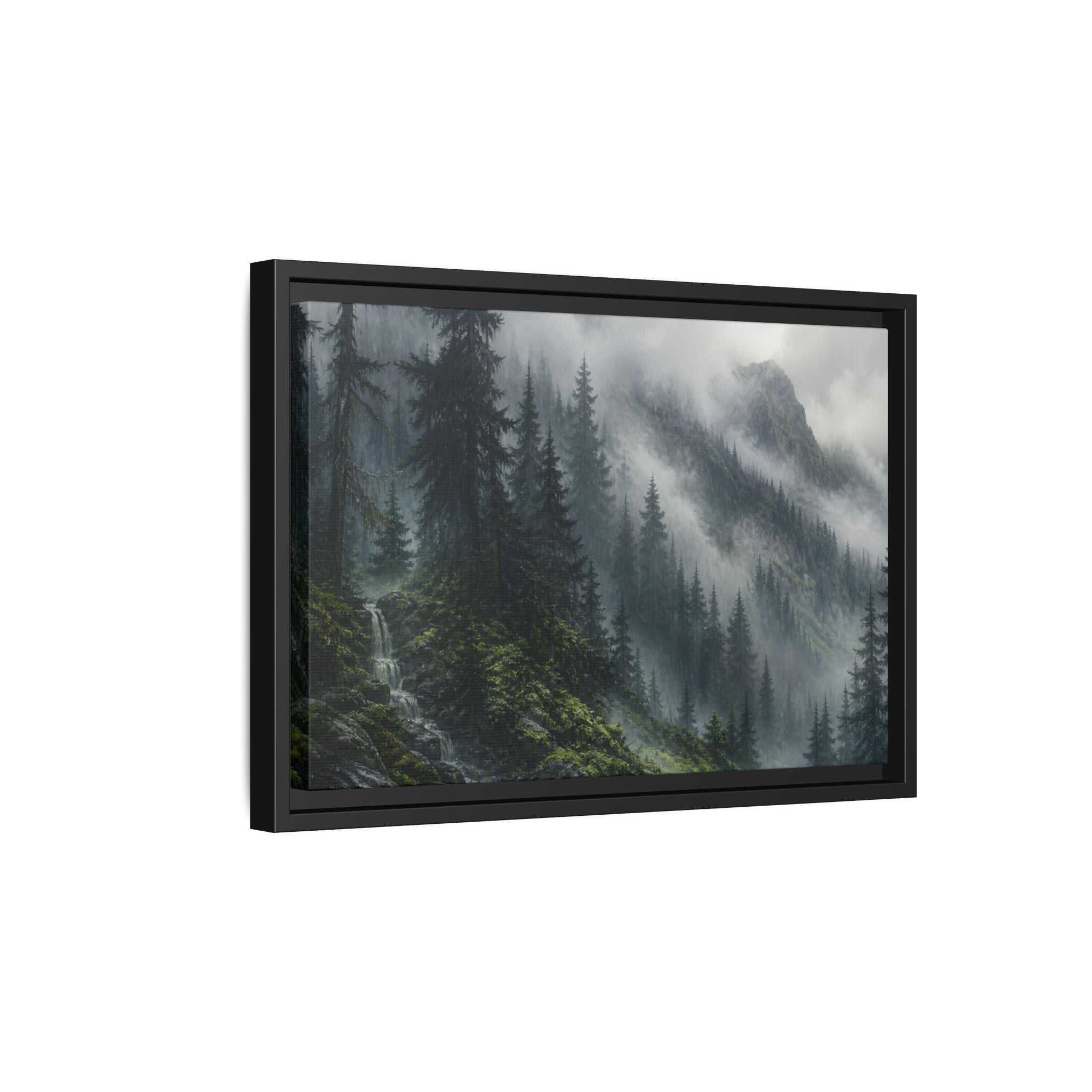 Cascades Fog Forest Canvas Wall Art Print Ready to Hang