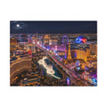 Las Vegas Strip Nightscape Matte Canvas Print — Stunning Vibrant Art