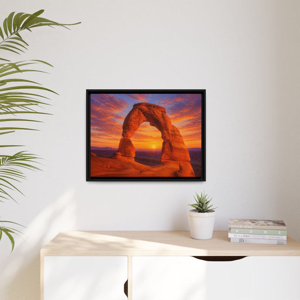Delicate Arch Sunset Canvas Wall Art Print Ready to Hang