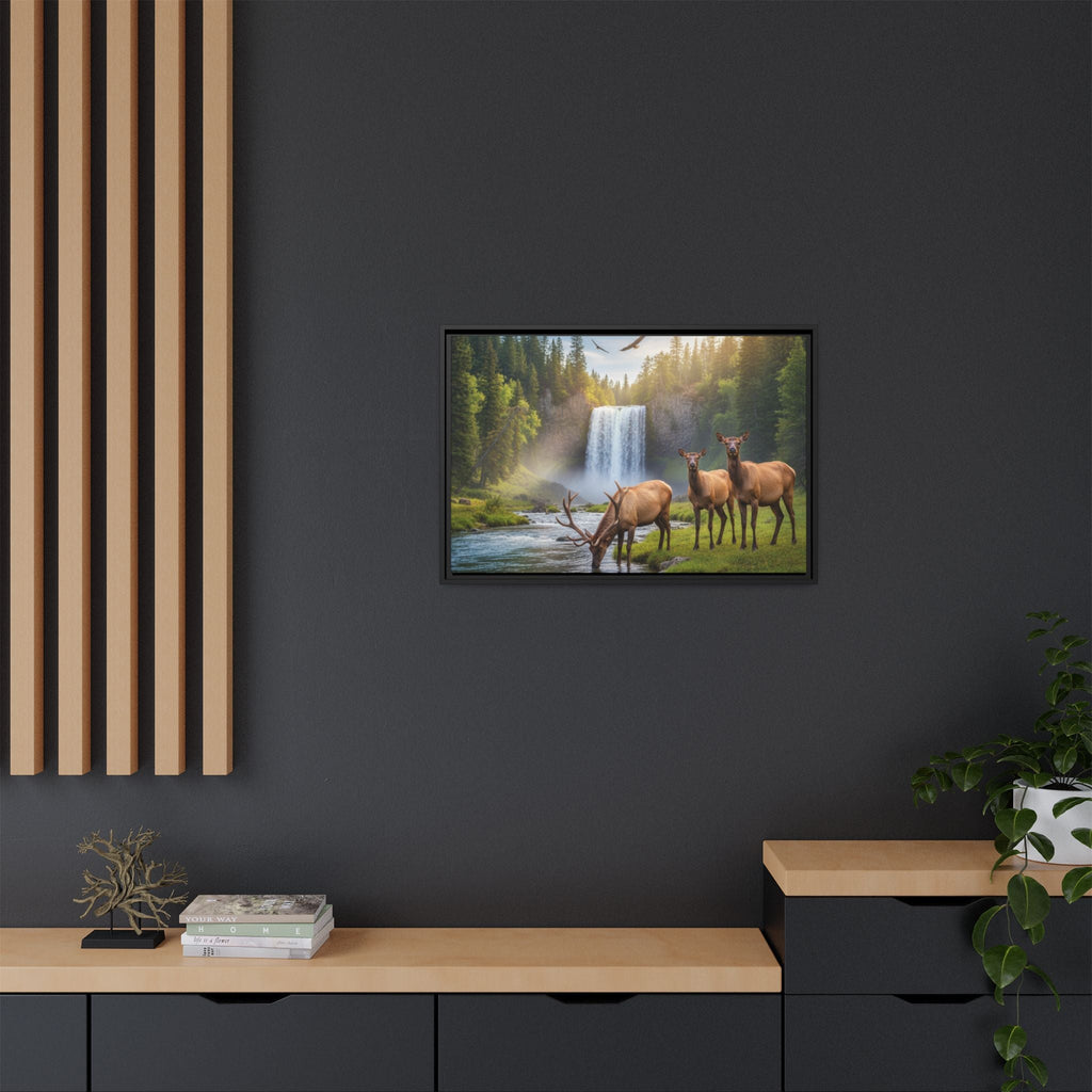 Elk Forest Landscape Wall Art - Eagles Flying - Stunning