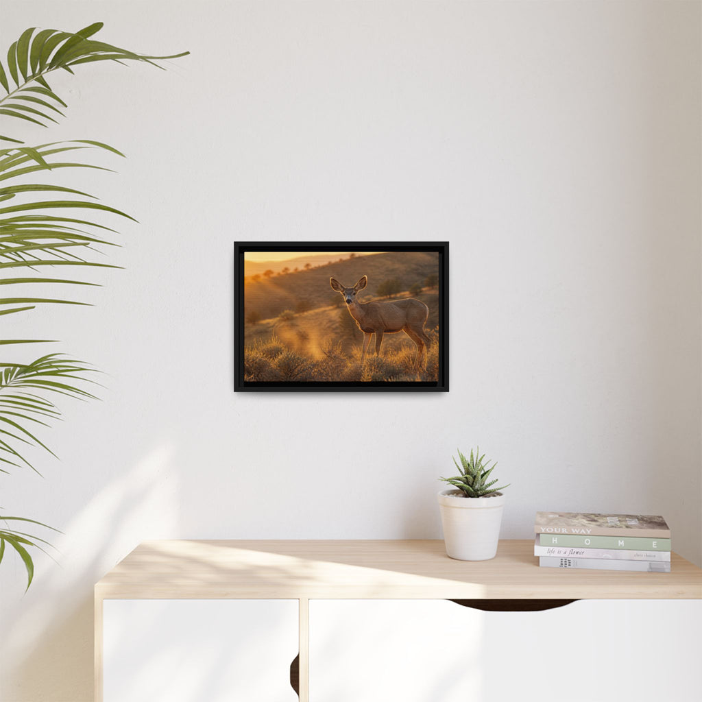 Mule Deer Golden Hour Canvas Wall Art Print Ready to Hang