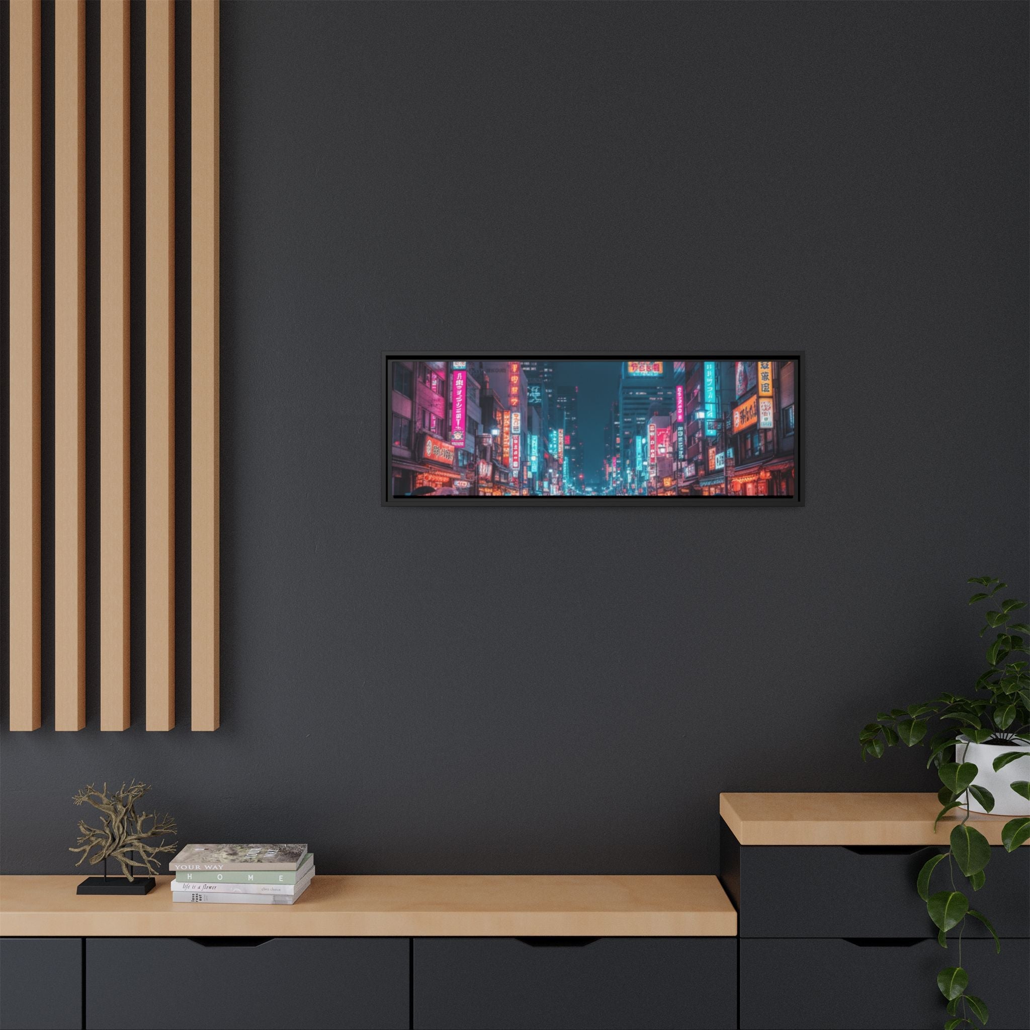 Japan Nightscape Canvas Framed Print - Stunning - Vibrant