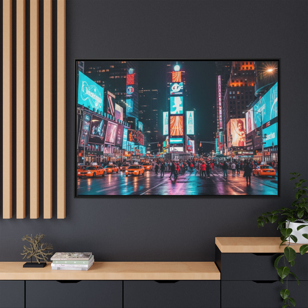 New york / Japan Nightskape Cityskape Framed Canvas Art - Stunning