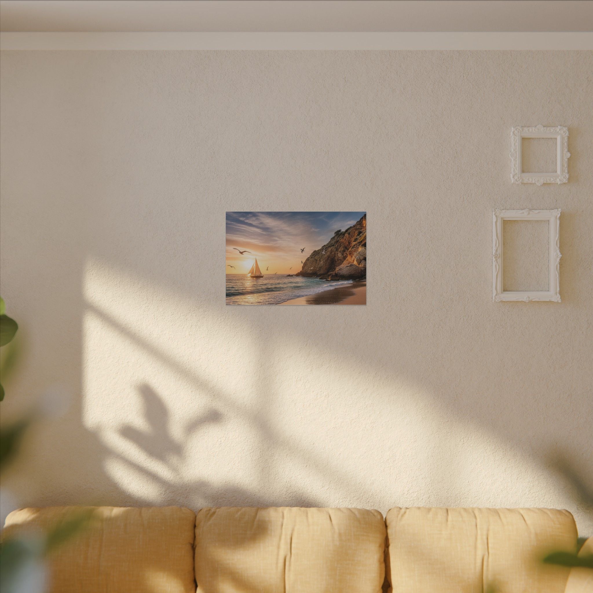 Seaside Sunset Sail Canvas