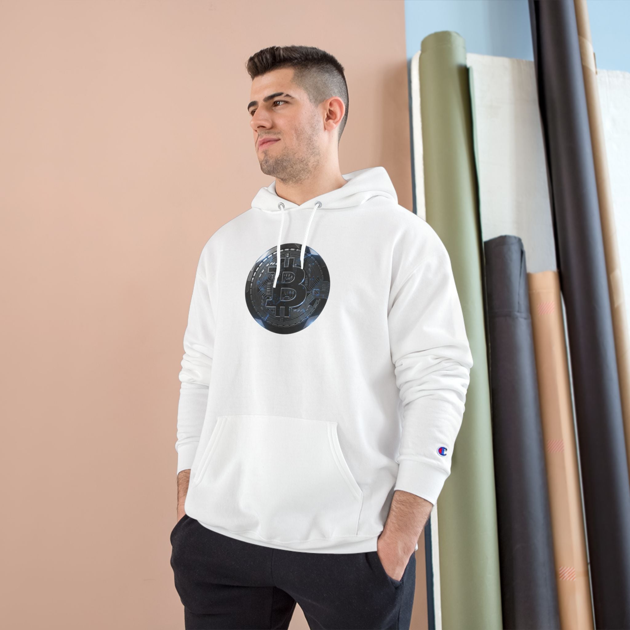 Bitcoin Coin Hoodie — Crypto Logo Champion Hoodie