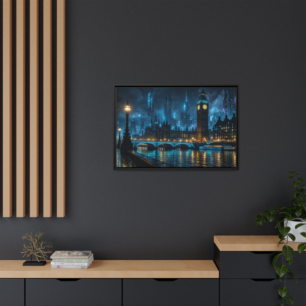 London Thames Night Canvas Wall Art Print Ready to Hang