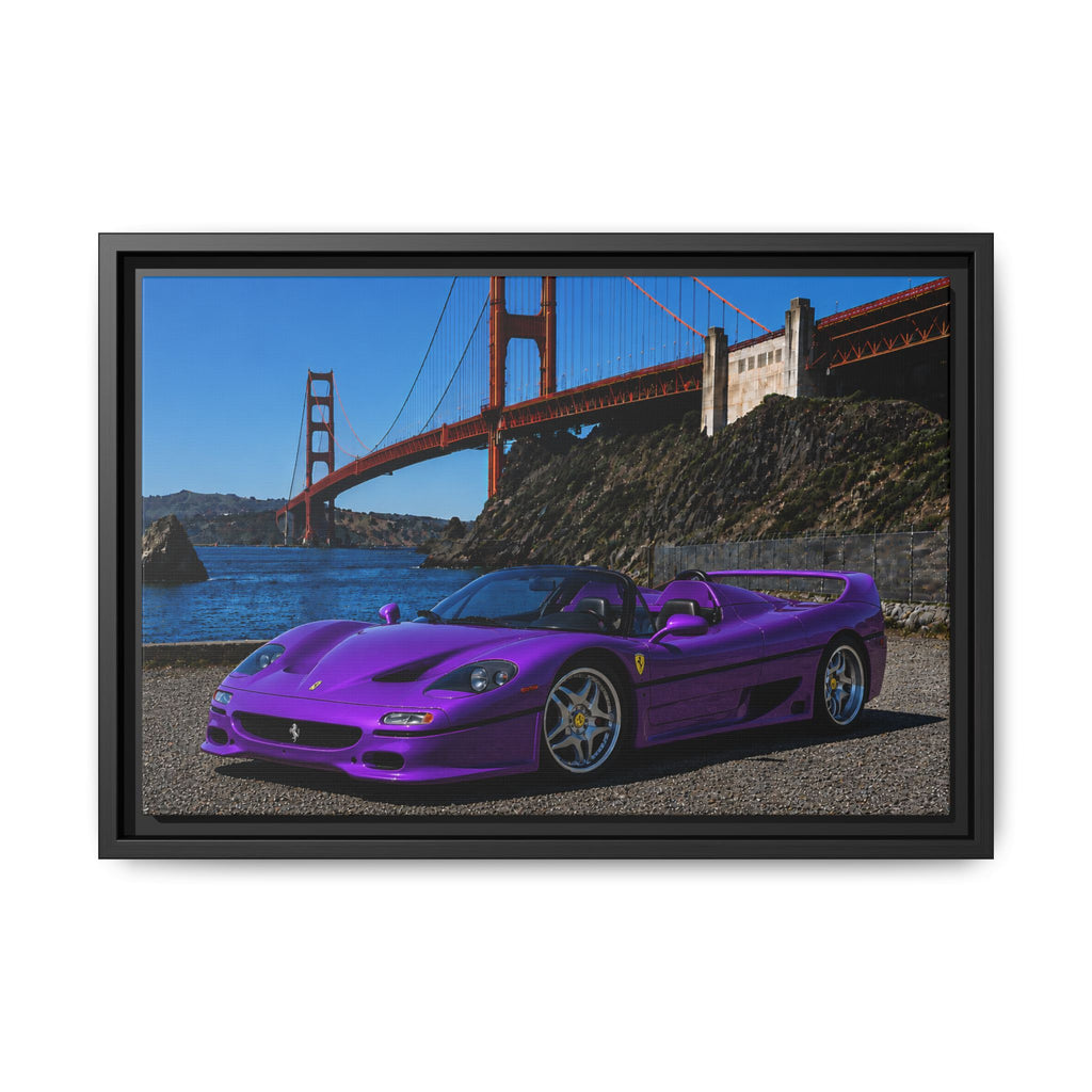 Ferrari F50 1995 — Stunning Canvas Print - At Golden Gate Bridge