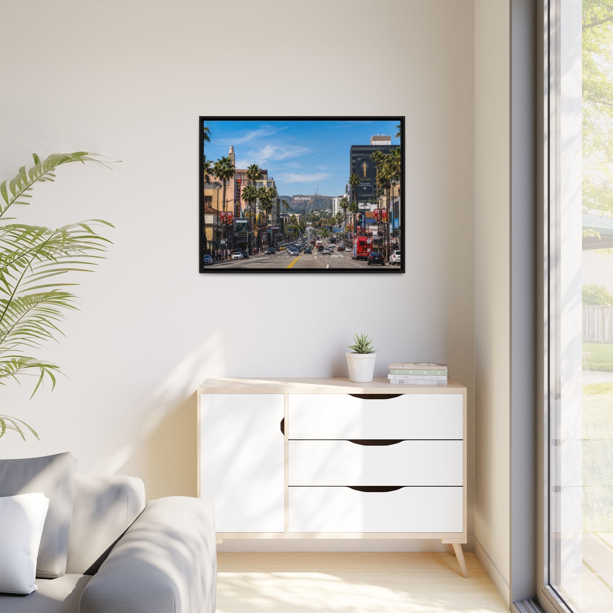 Hollywood Boulevard Matte Canvas Print — Framed Wall Art
