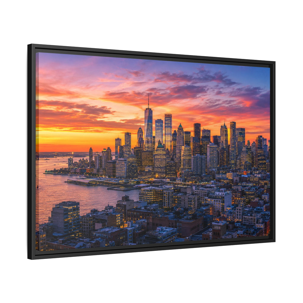 New York City Stunning — Vibrant Skyline Sunset Canvas Wall Art