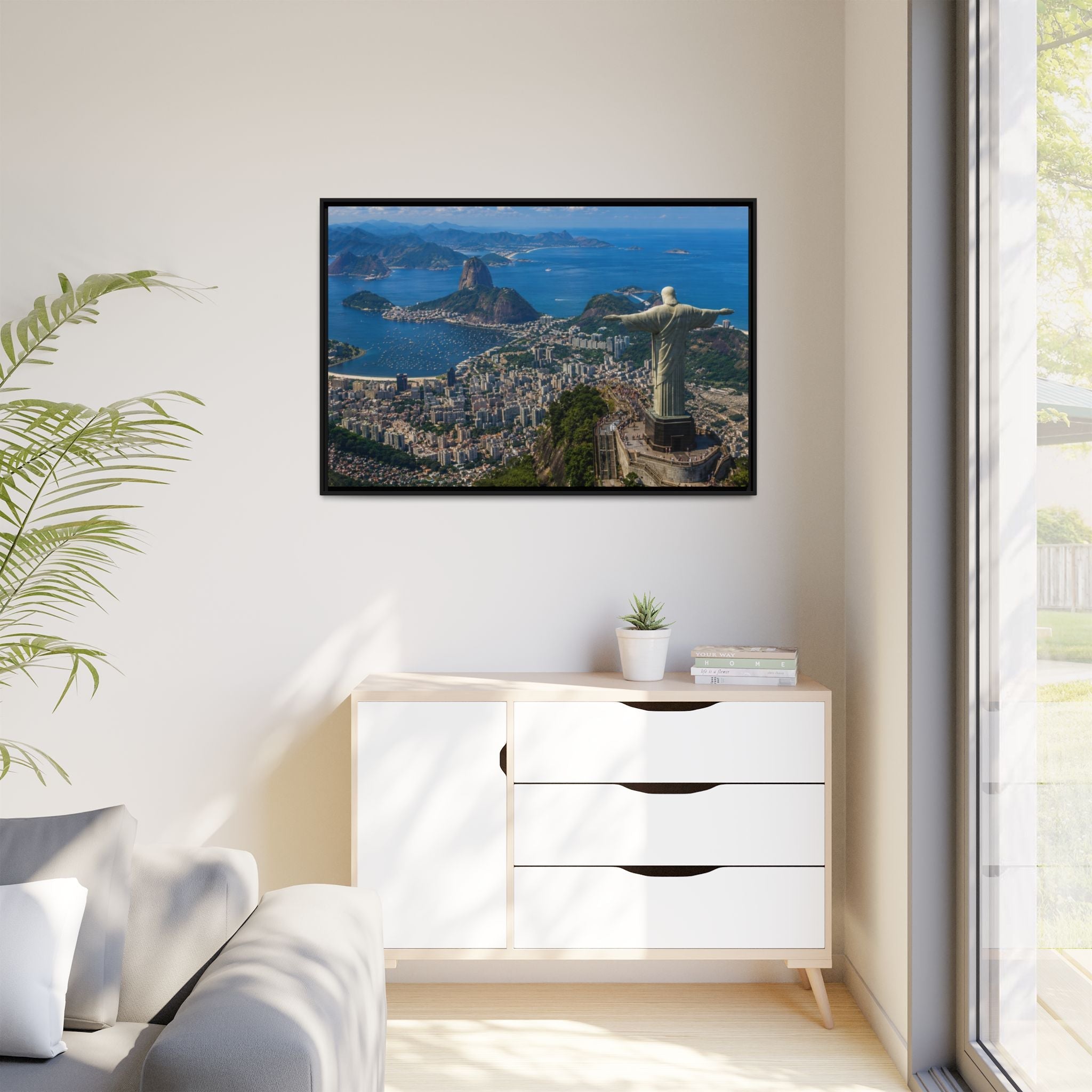 Rio de Janeiro Matte Canvas Print — Framed Wall Art of Christ the Redeemer & Sugarloaf Bay