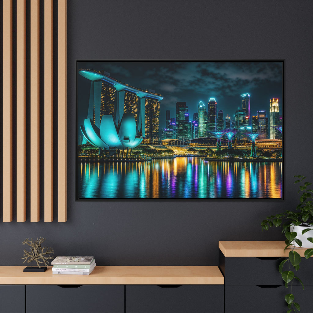 Singapore Marina Bay Night Canvas Wall Art Print Ready to Hang