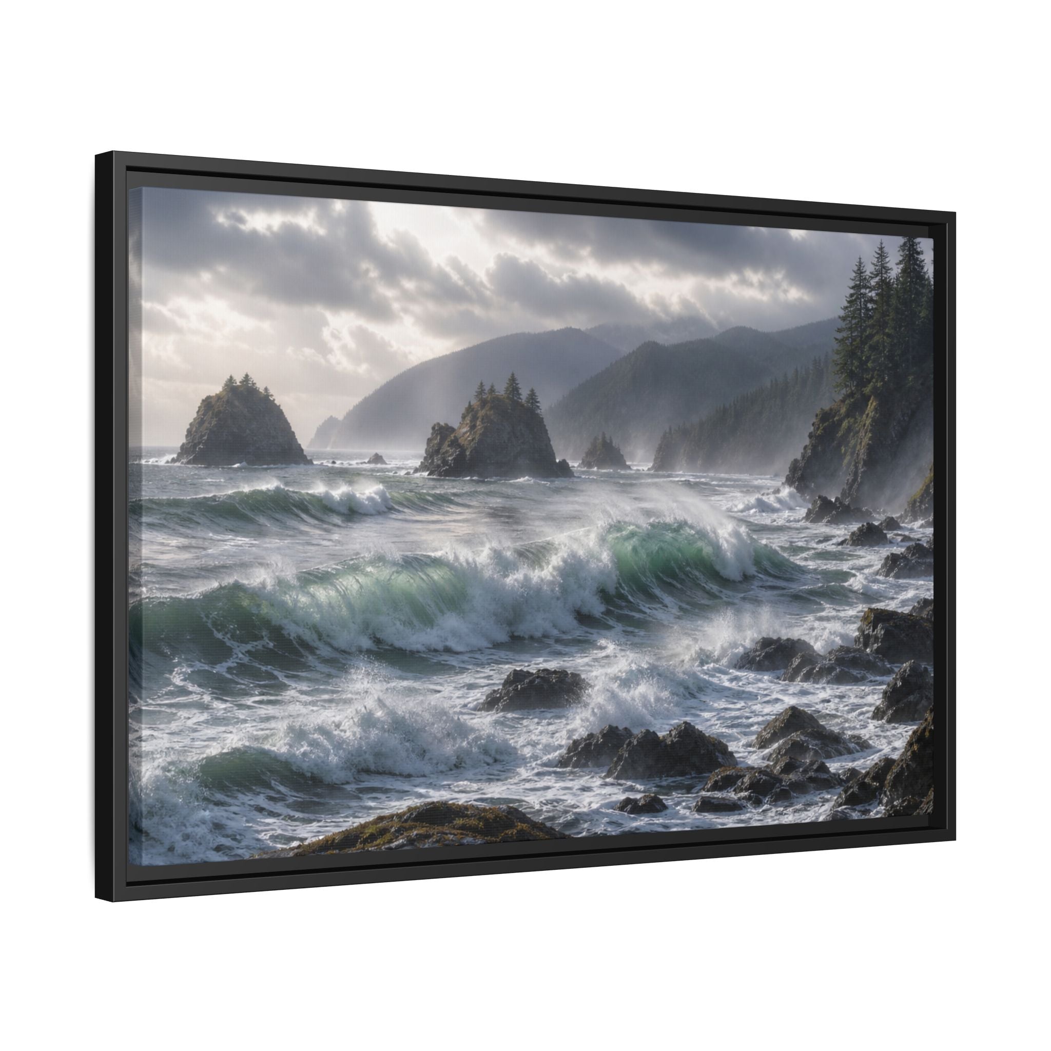 Oregon Coast Waves Canvas Wall Art Print Ready to Hang