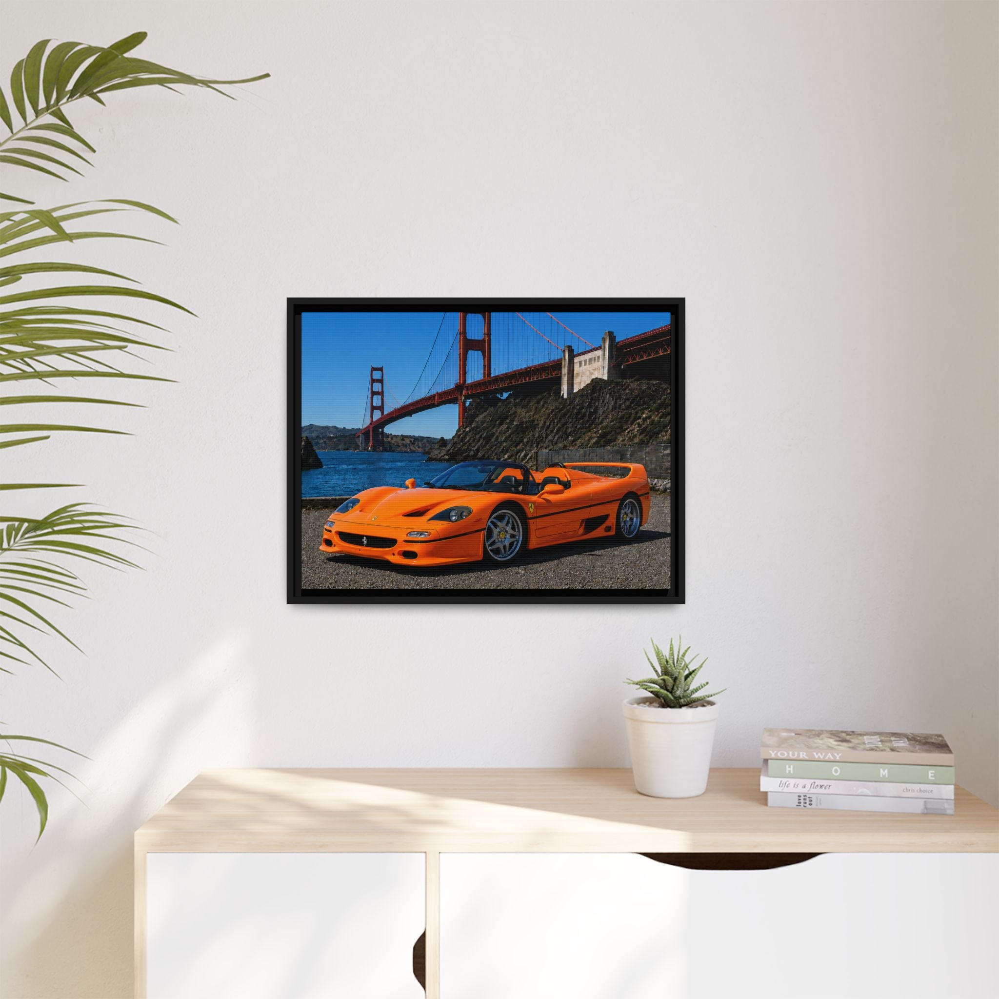 Ferrari F50 1995 - Golden Gate Bridge - Framed Canvas Print - Stunning