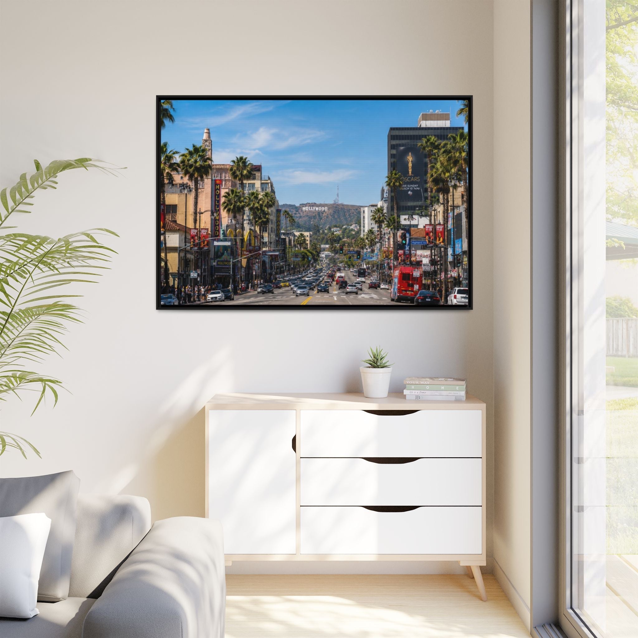 Hollywood Boulevard Matte Canvas Print — Framed Wall Art