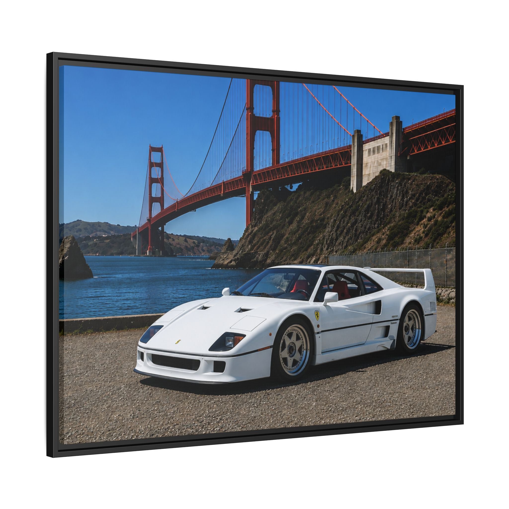 Ferrari F40 1987 Canvas Print — Golden Gate Bridge - Stunning Photo