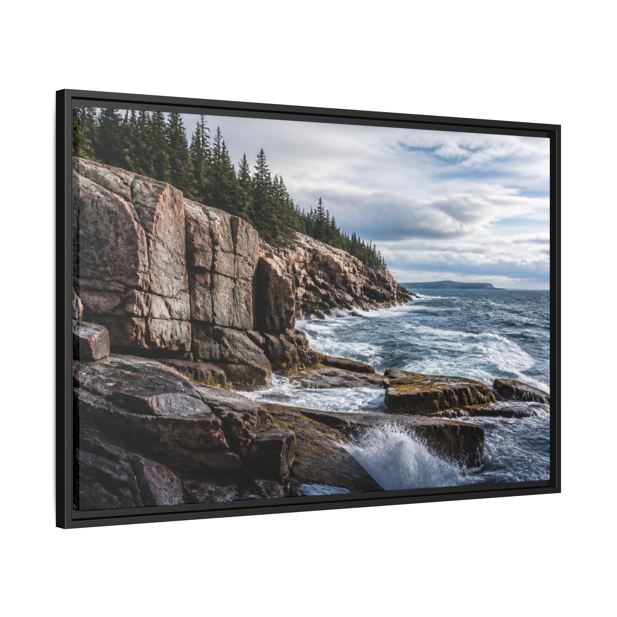 Acadia Shore Waves Canvas Wall Art Print Ready to Hang