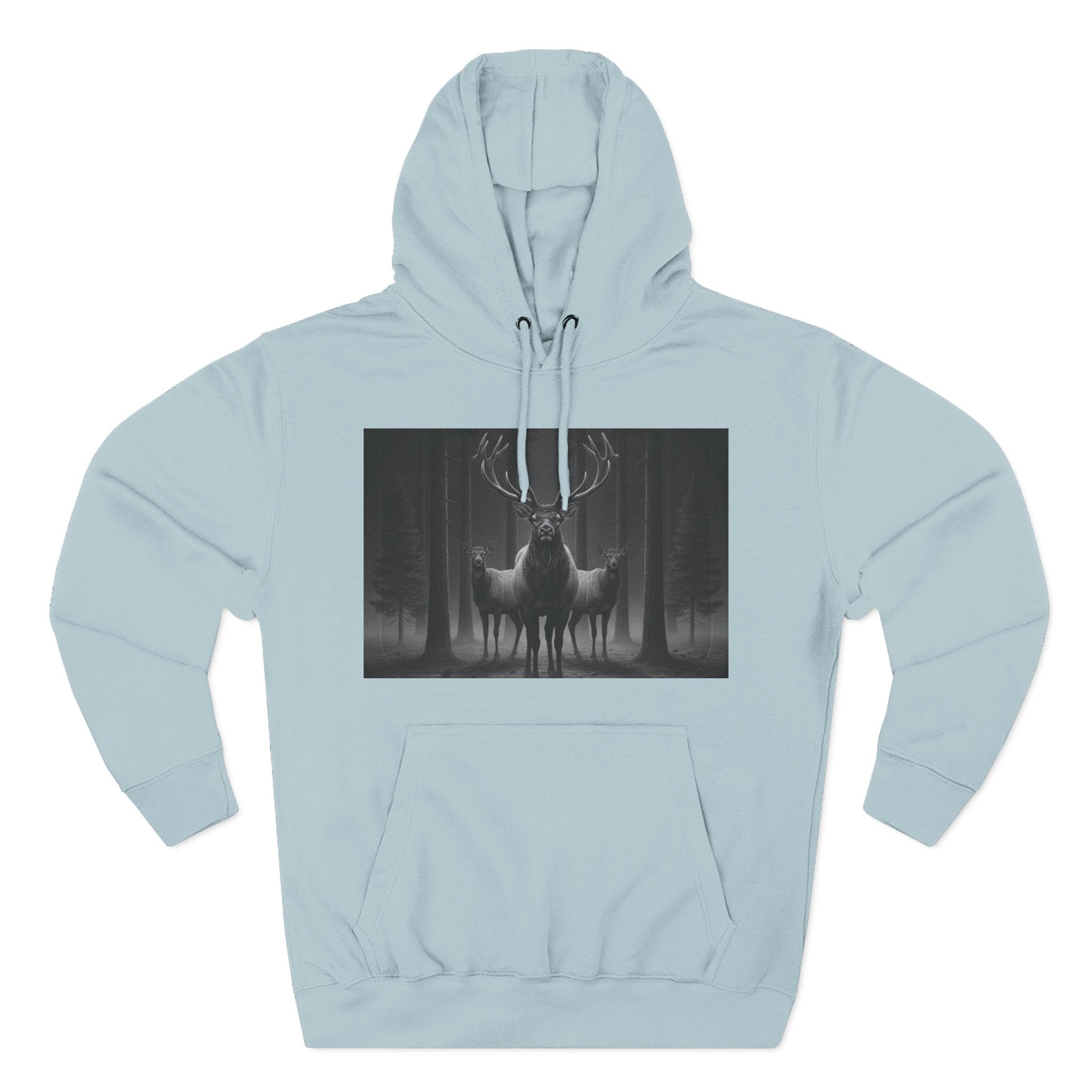 Mystic Stag Hoodie — Dark Forest Elk Trio Graphic Fleece