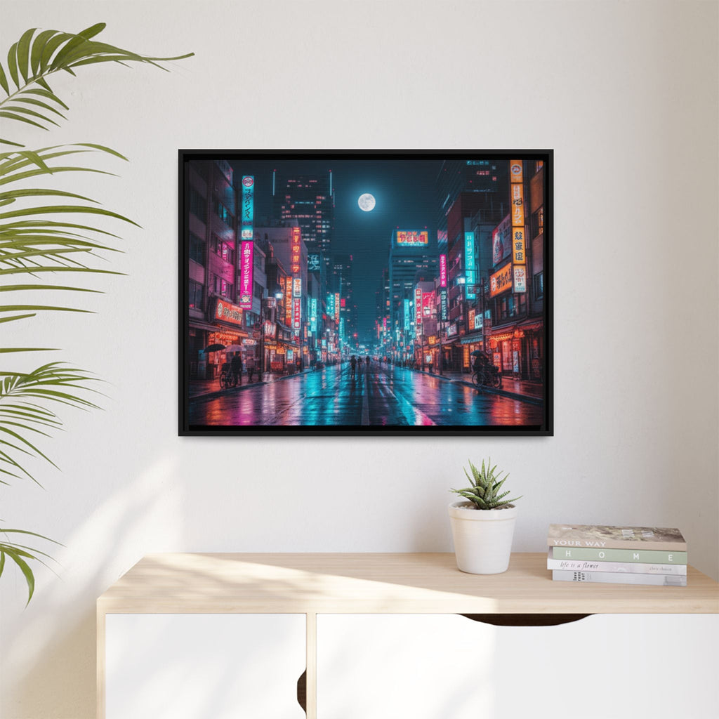 Japan Nightscape Canvas Framed Print - Stunning - Vibrant