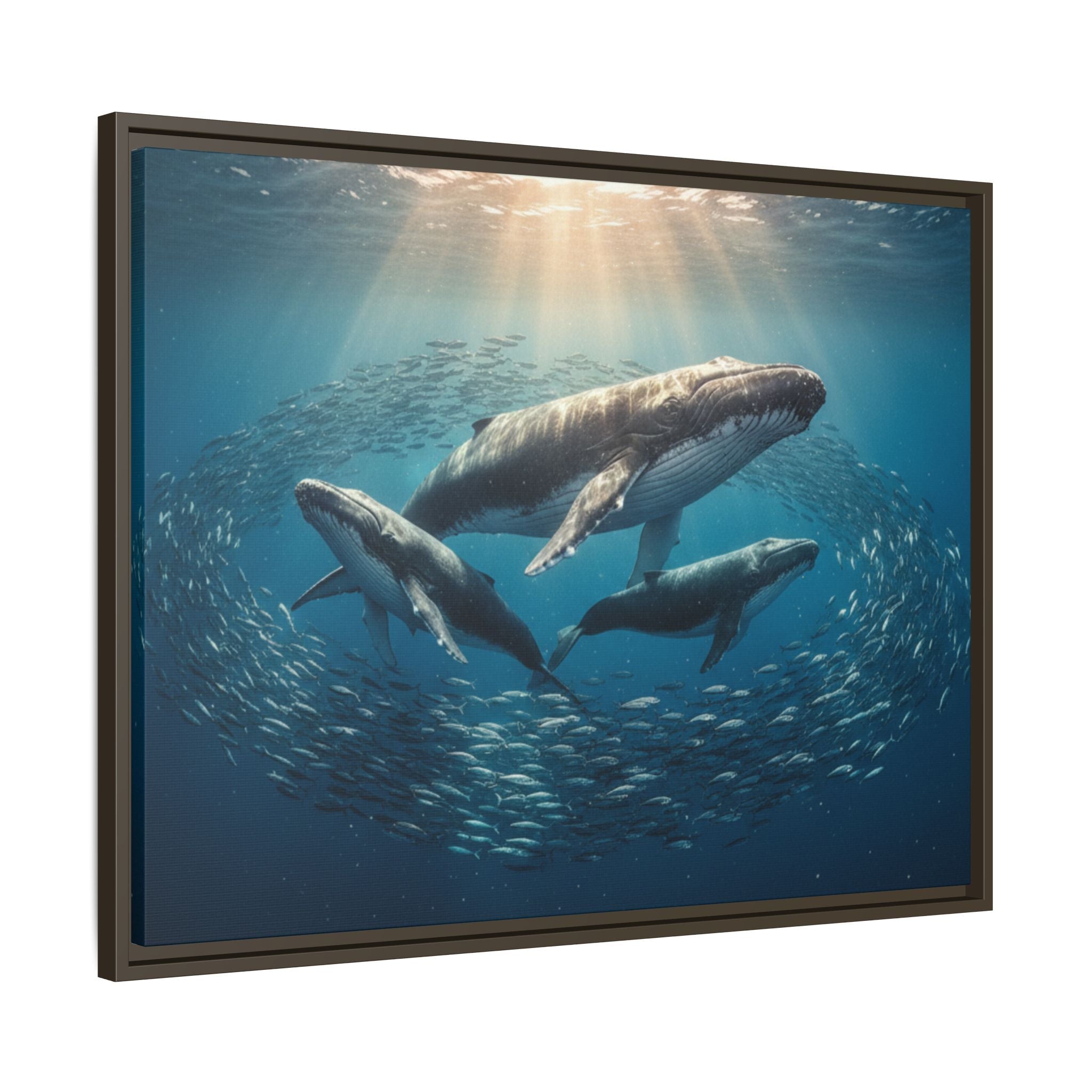 Whale Family Canvas Wall Art - Framed - Stunning