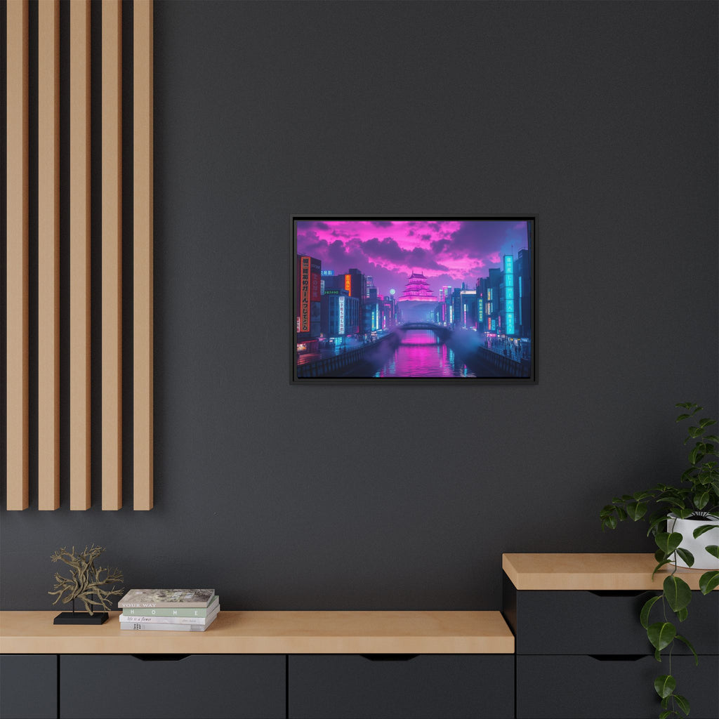 Osaka Neon Night Canvas Wall Art Print Ready to Hang